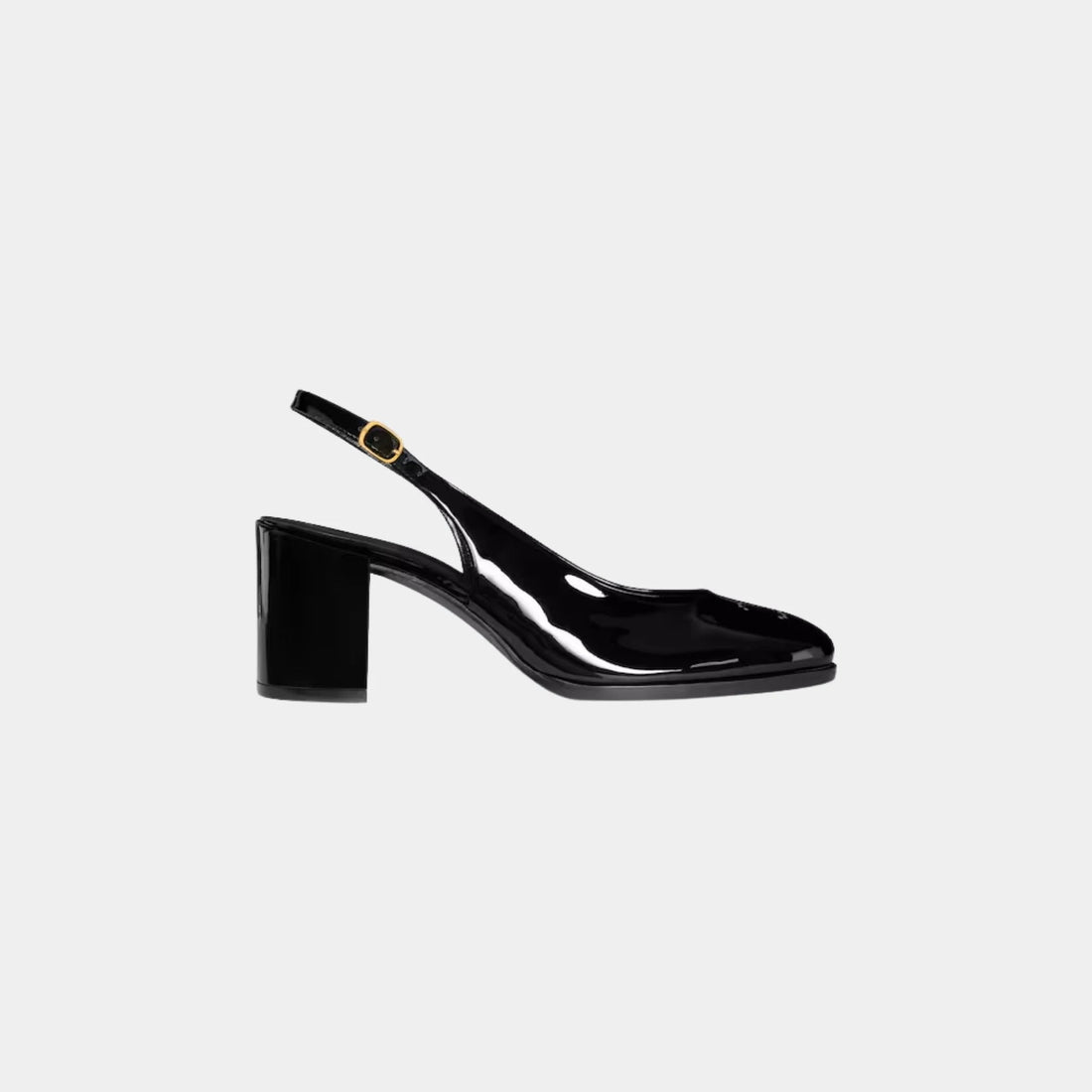 Celine Lily Perforated Triomphe Slingback in Patent Calfskin
