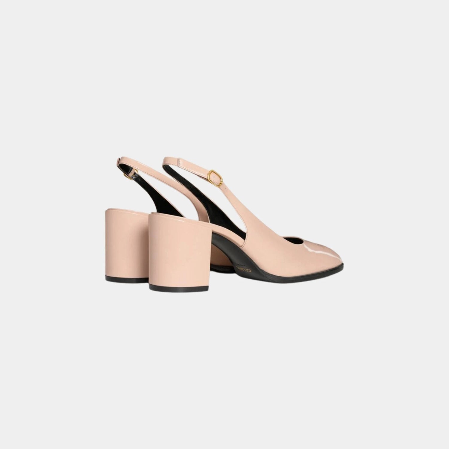 Celine Lily Perforated Triomphe Slingback in Patent Calfskin