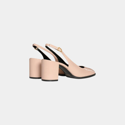Celine Lily Perforated Triomphe Slingback in Patent Calfskin