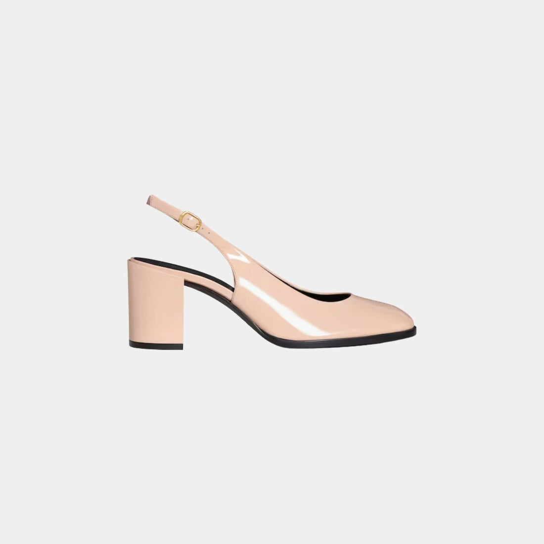 Celine Lily Perforated Triomphe Slingback in Patent Calfskin