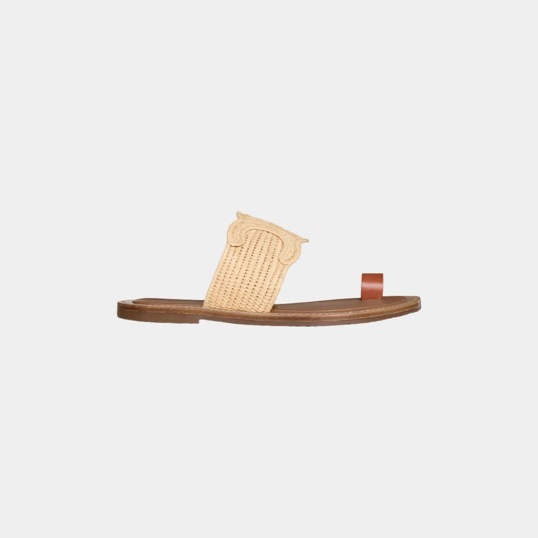 Celine Lympia Sandal in Raffia and Calfskin