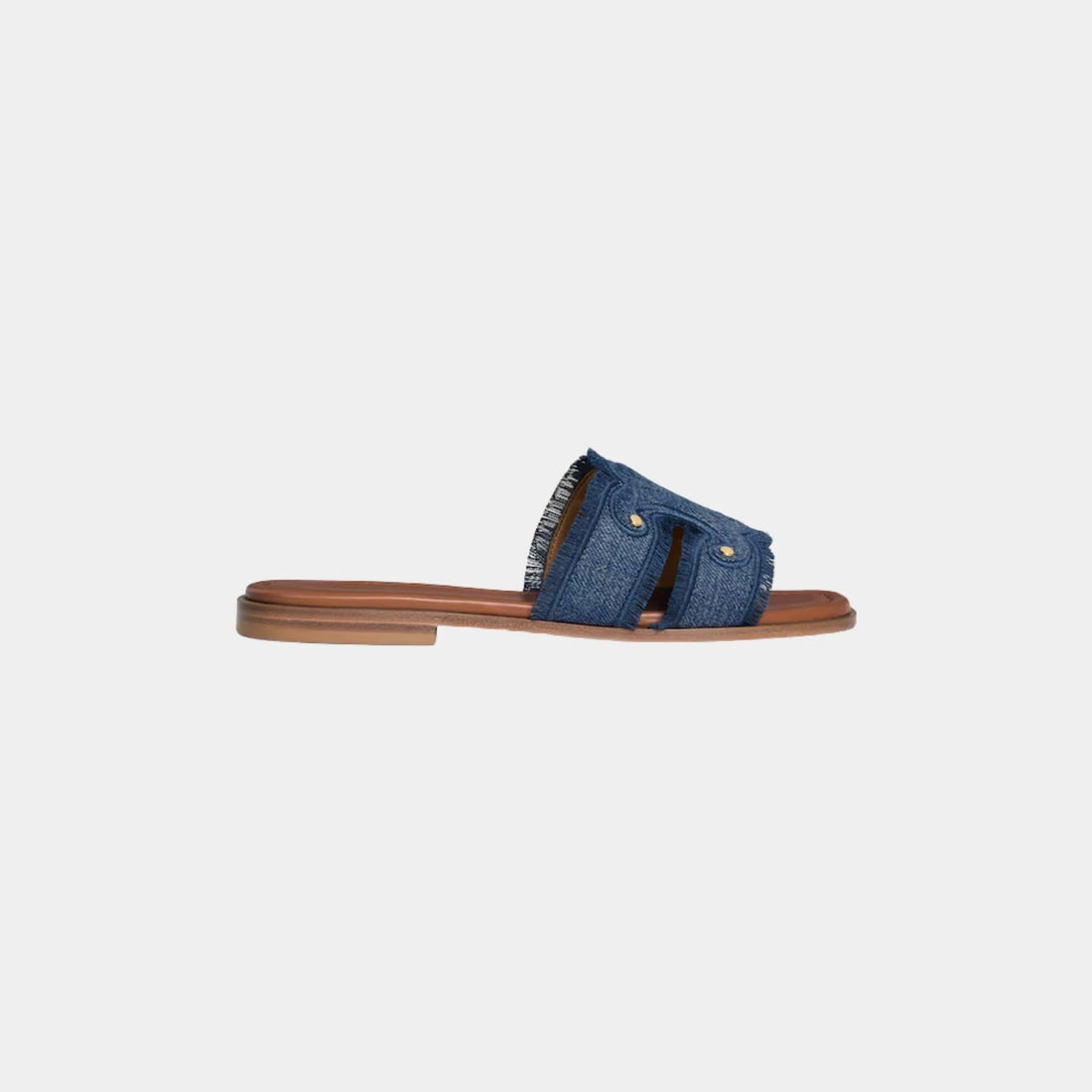 Celine Marina Fringed Mule in Denim