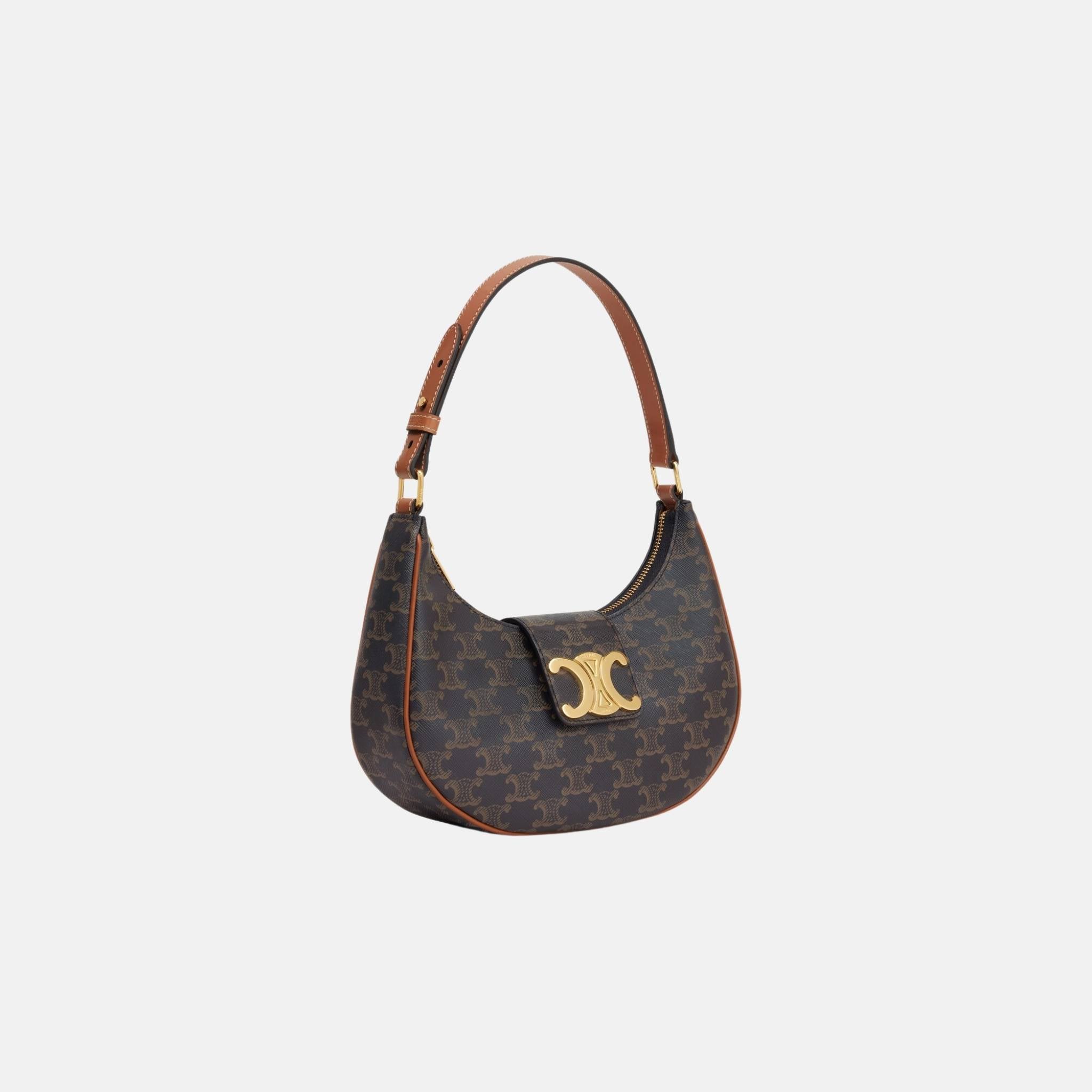 Medium Ava Triomphe Bag In Triomphe Canvas And Calfskin