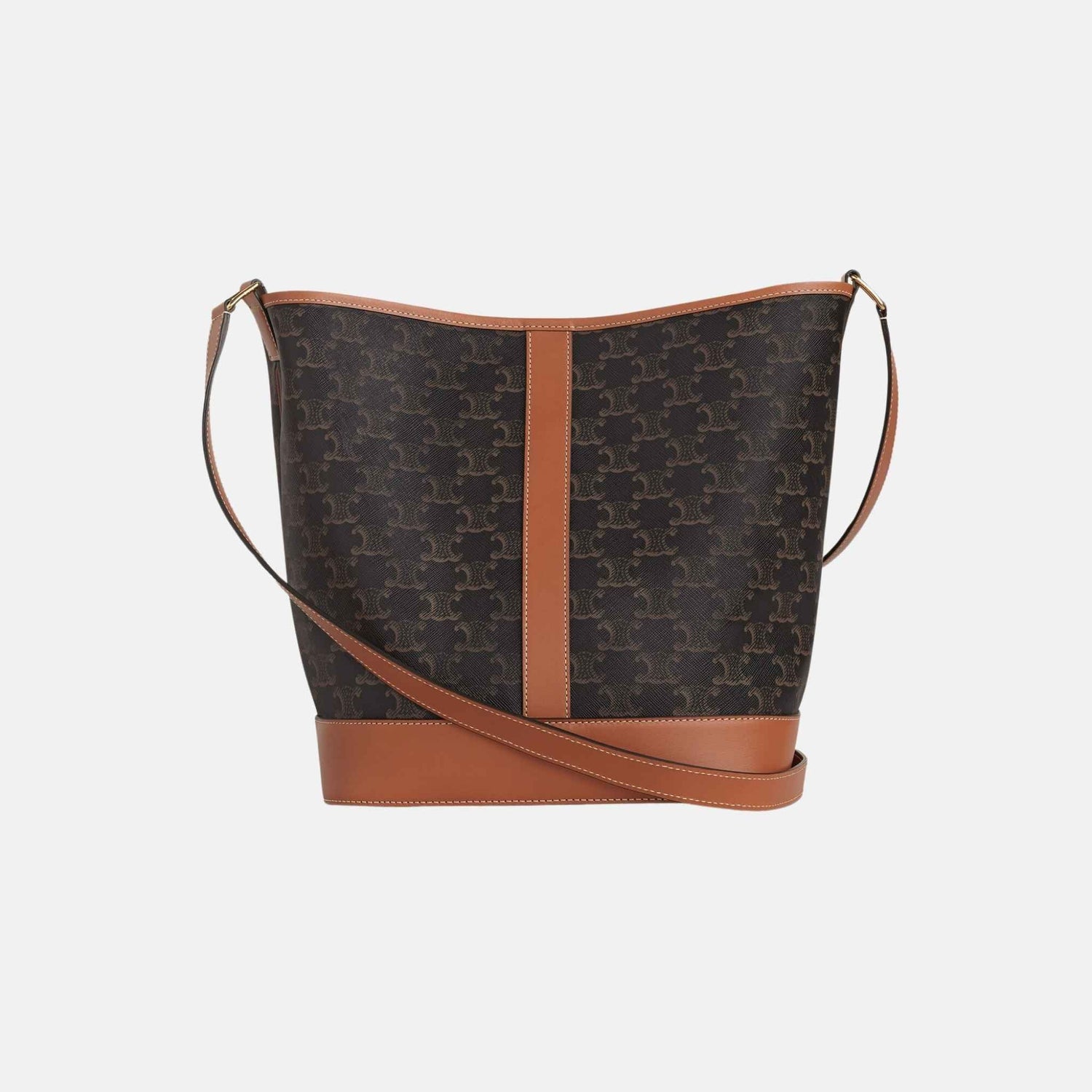 Medium Bucket Bag In Triomphe Canvas And Calfskin