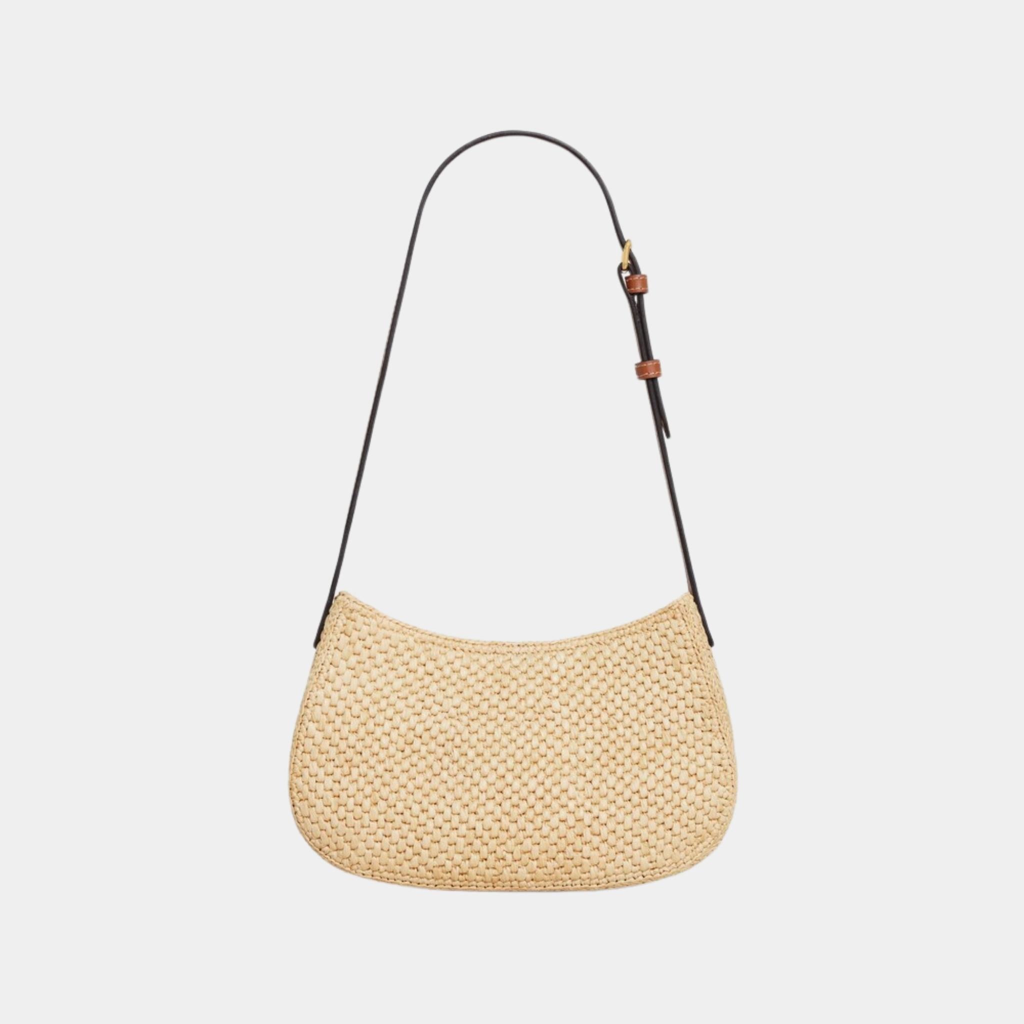 Medium Tilly Bag in Raffia and Calfskin