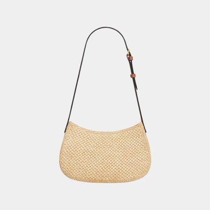 Medium Tilly Bag in Raffia and Calfskin