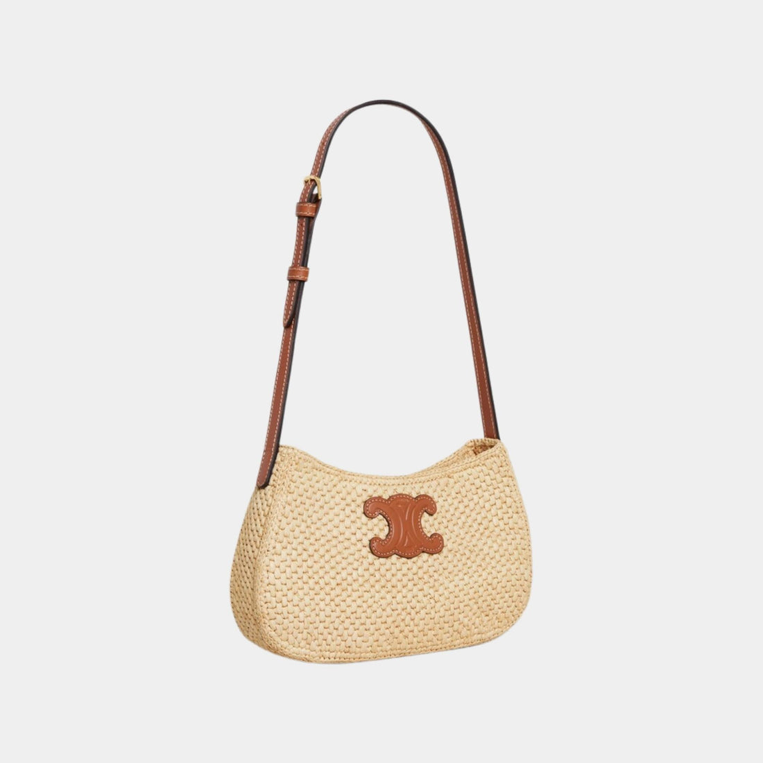 Medium Tilly Bag in Raffia and Calfskin