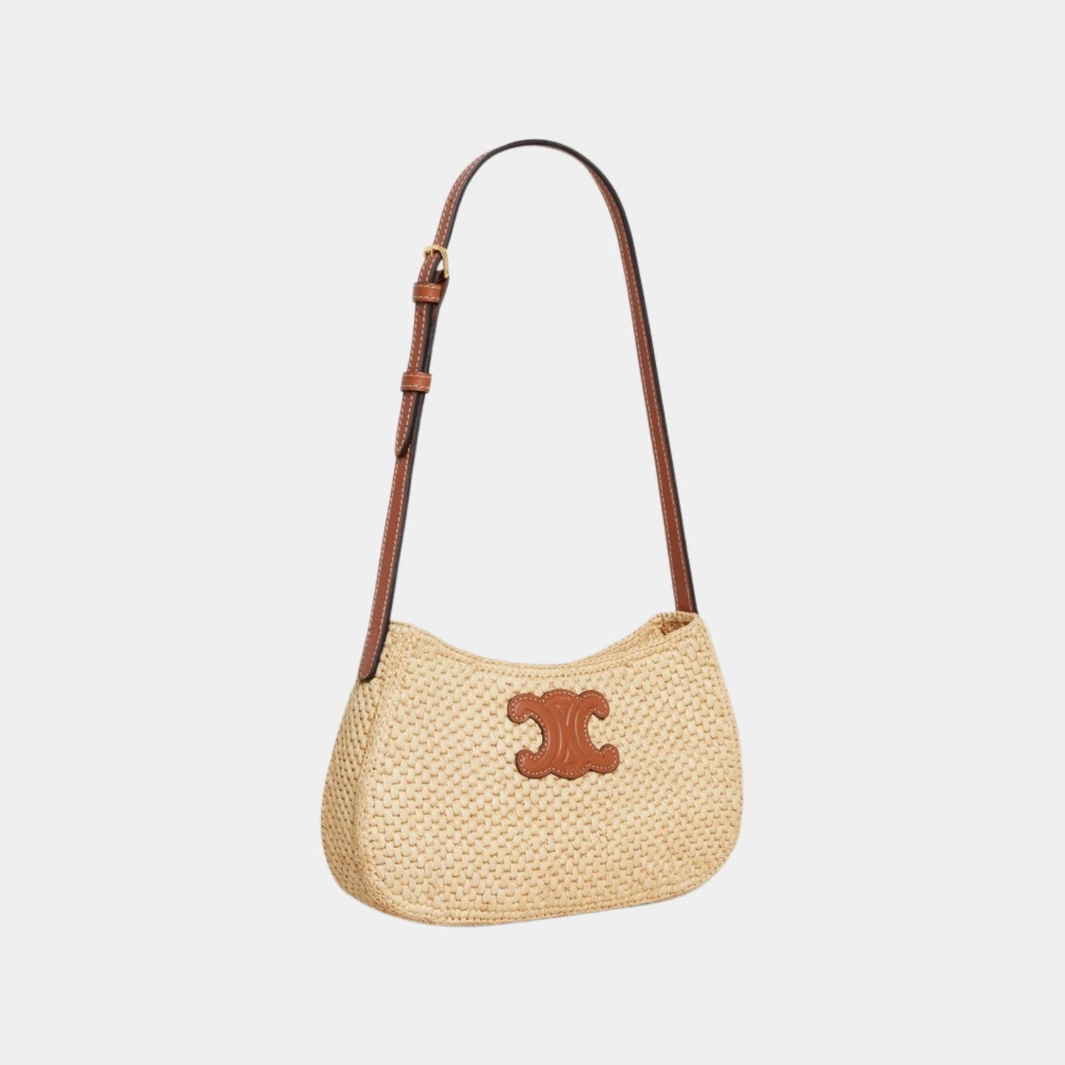 Medium Tilly Bag in Raffia and Calfskin