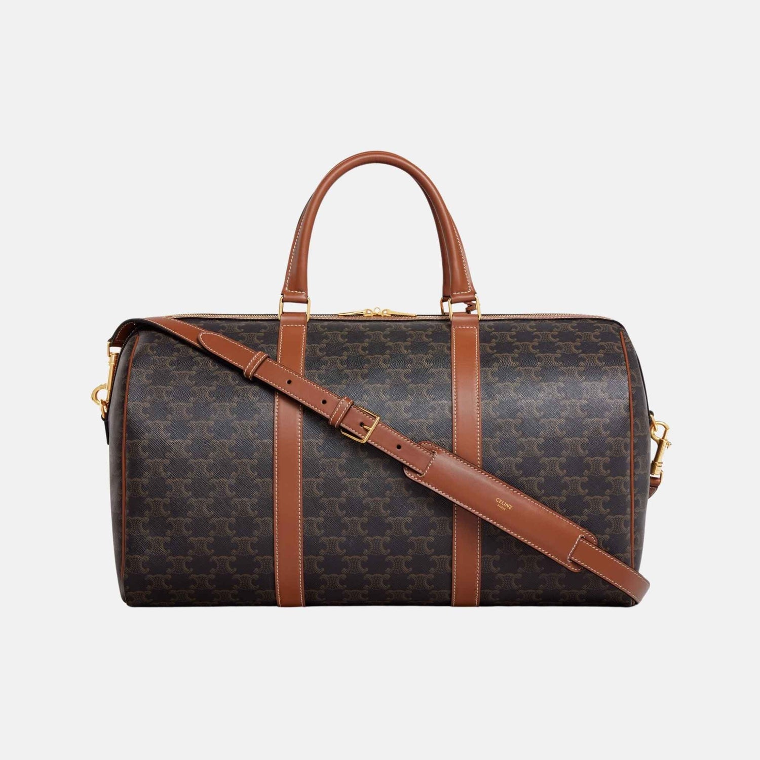 Medium Travel Bag In Triomphe Canvas And Calfskin