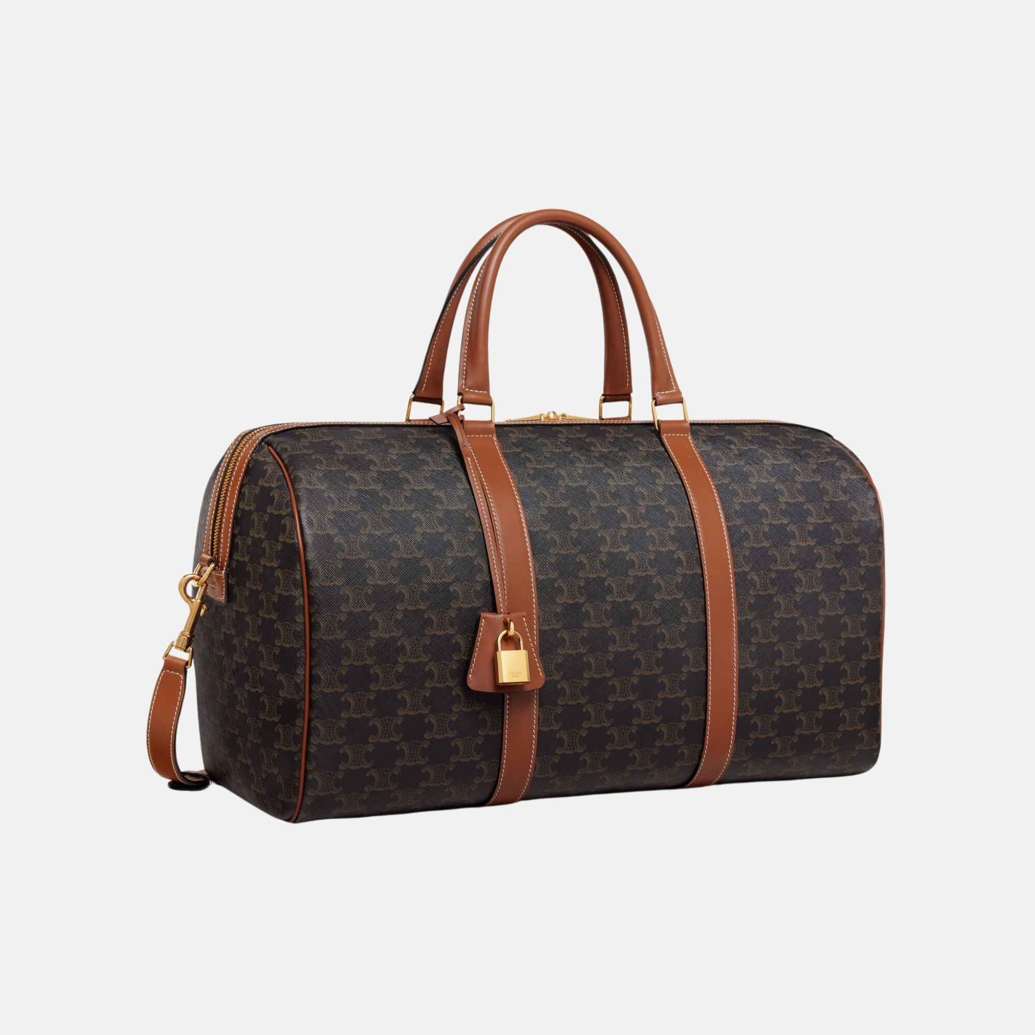 Medium Travel Bag In Triomphe Canvas And Calfskin