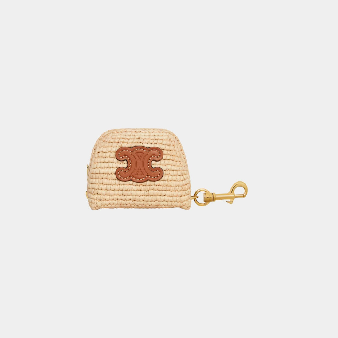 Micro Triomphe Charm in Raffia