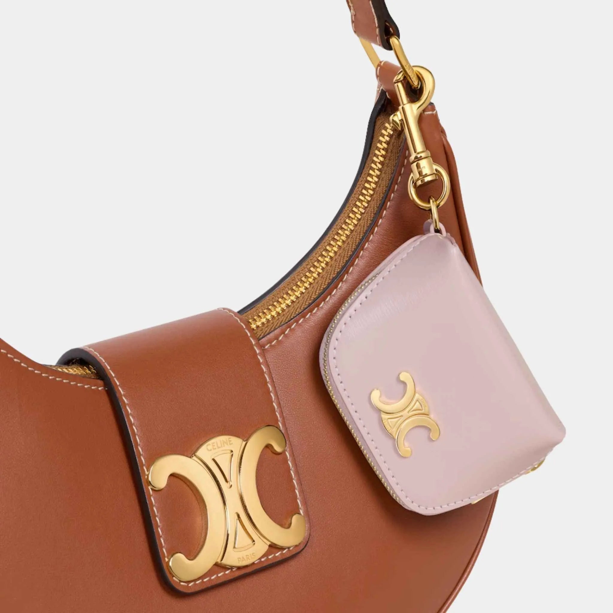 Micro Triomphe Charm in Shiny Calfskin