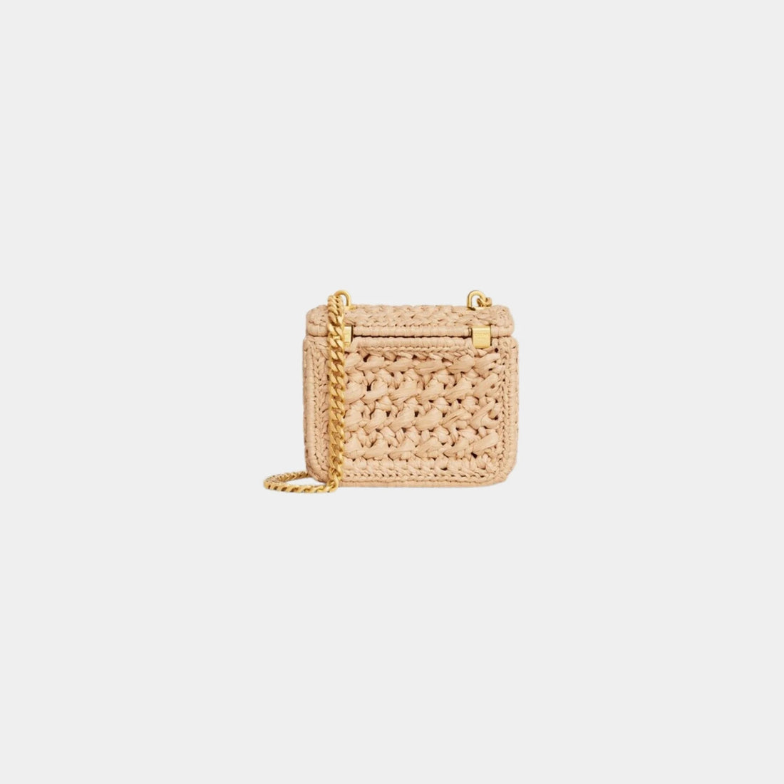 Mini Chain Claude in Raffia Effect Textile