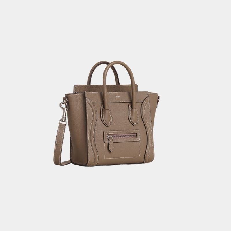 Nano Luggage Bag In Drummed Calfskin Handbag