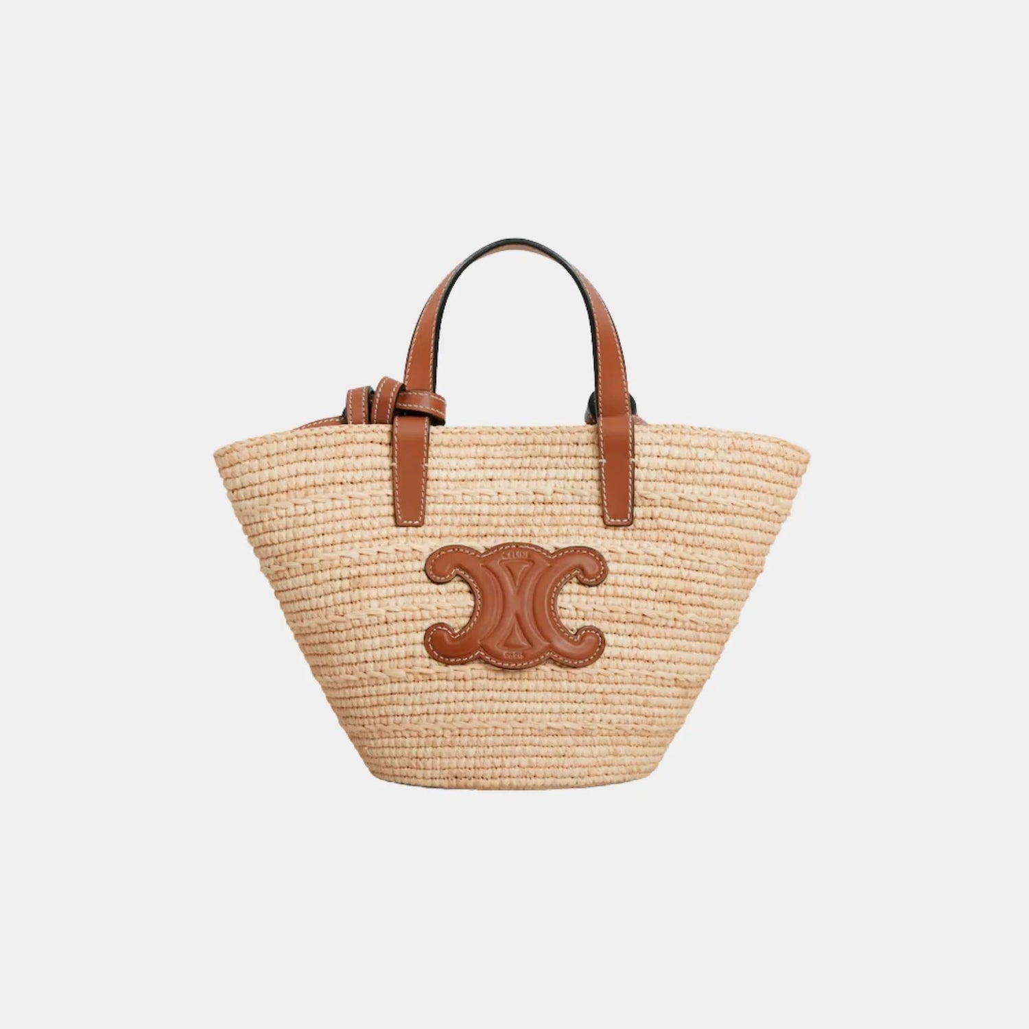 Nano Supple Celine Classic Panier in Raffia and Calfskin