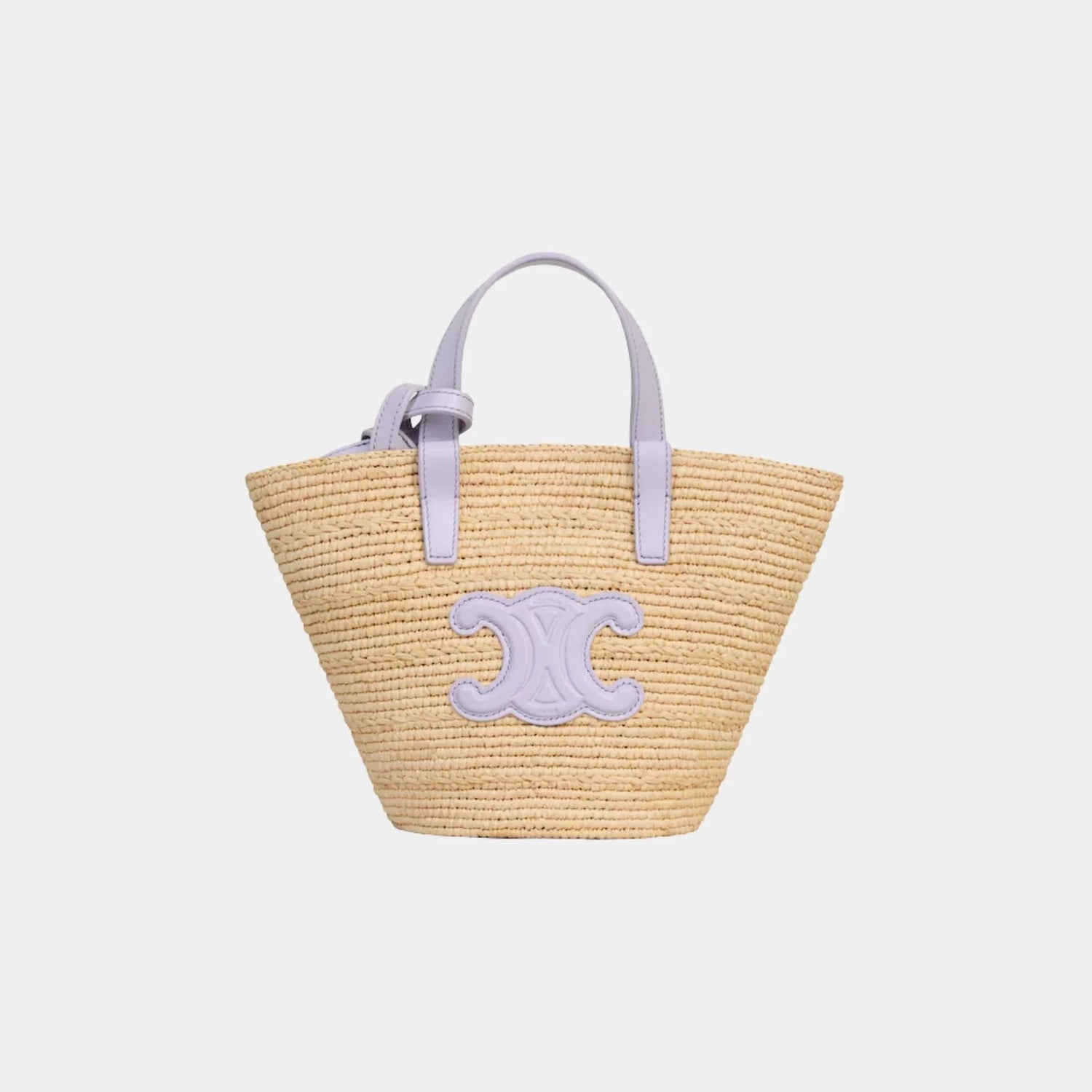 Nano Supple Celine Classic Panier in Raffia and Calfskin