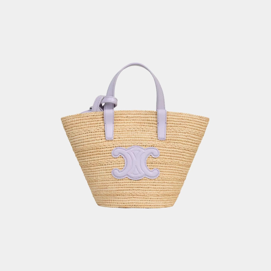 Nano Supple Celine Classic Panier in Raffia and Calfskin