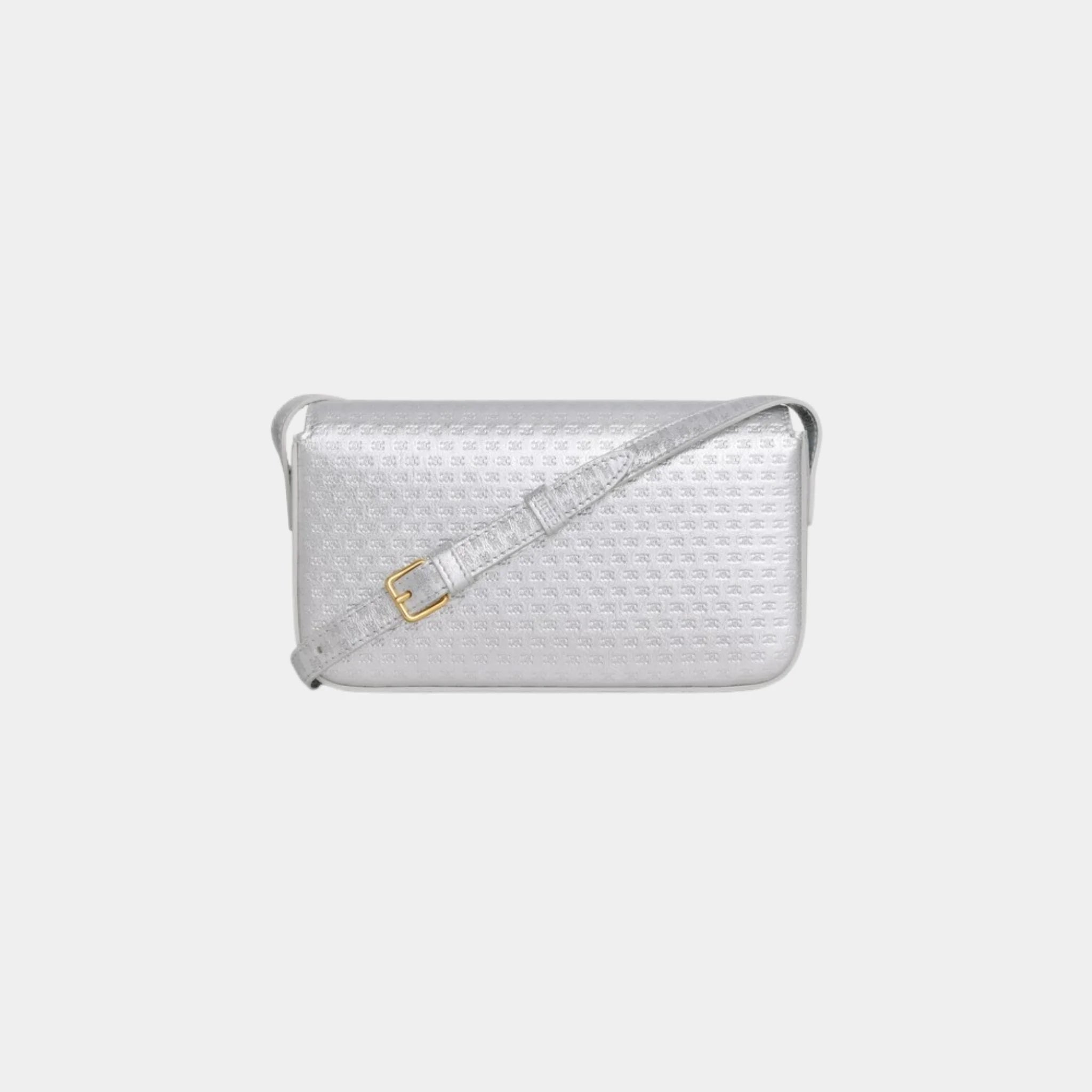 Shoulder Bag Claude in Laminated Calfskin with Triomphe All-over