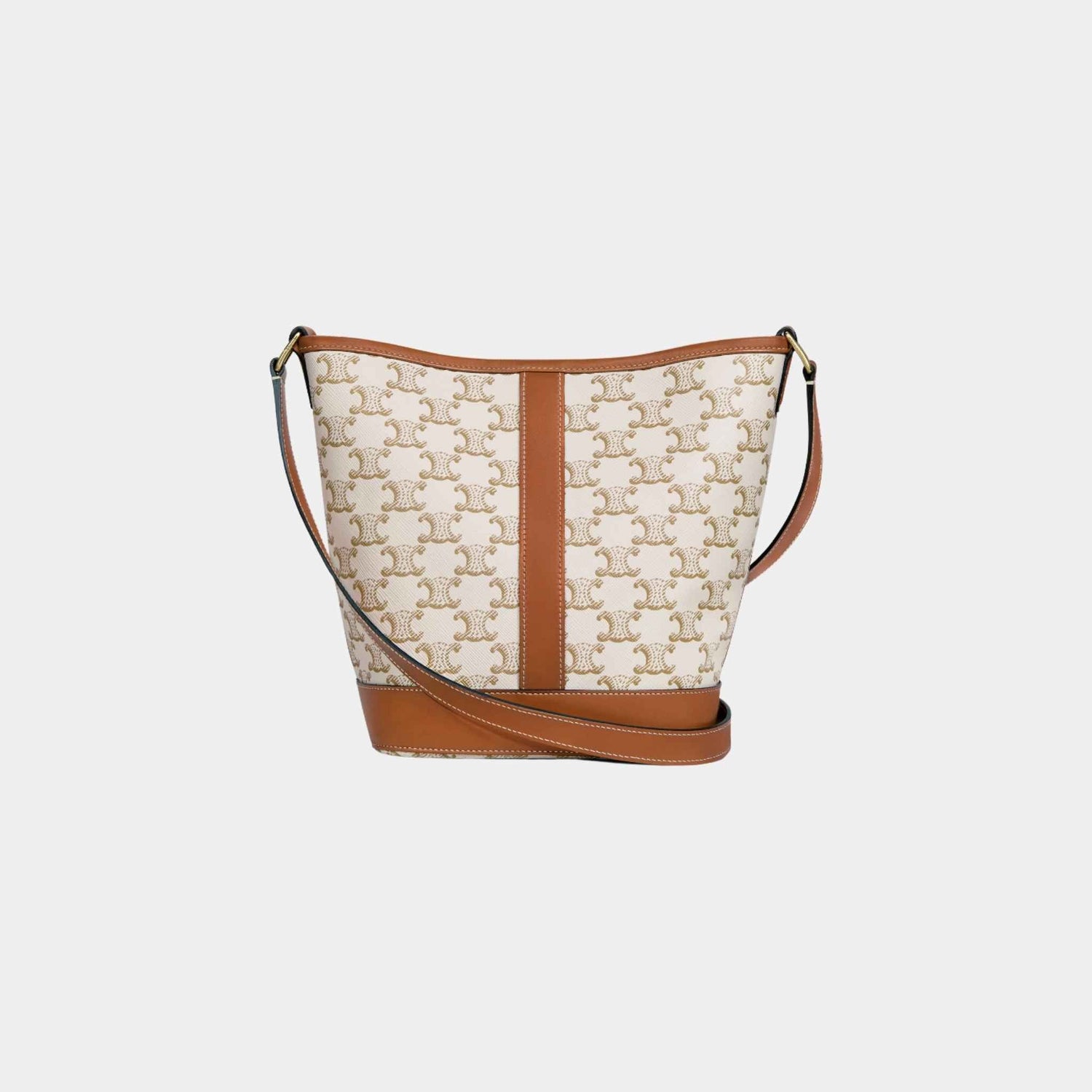Small Bucket Bag In Triomphe Canvas And Calfskin
