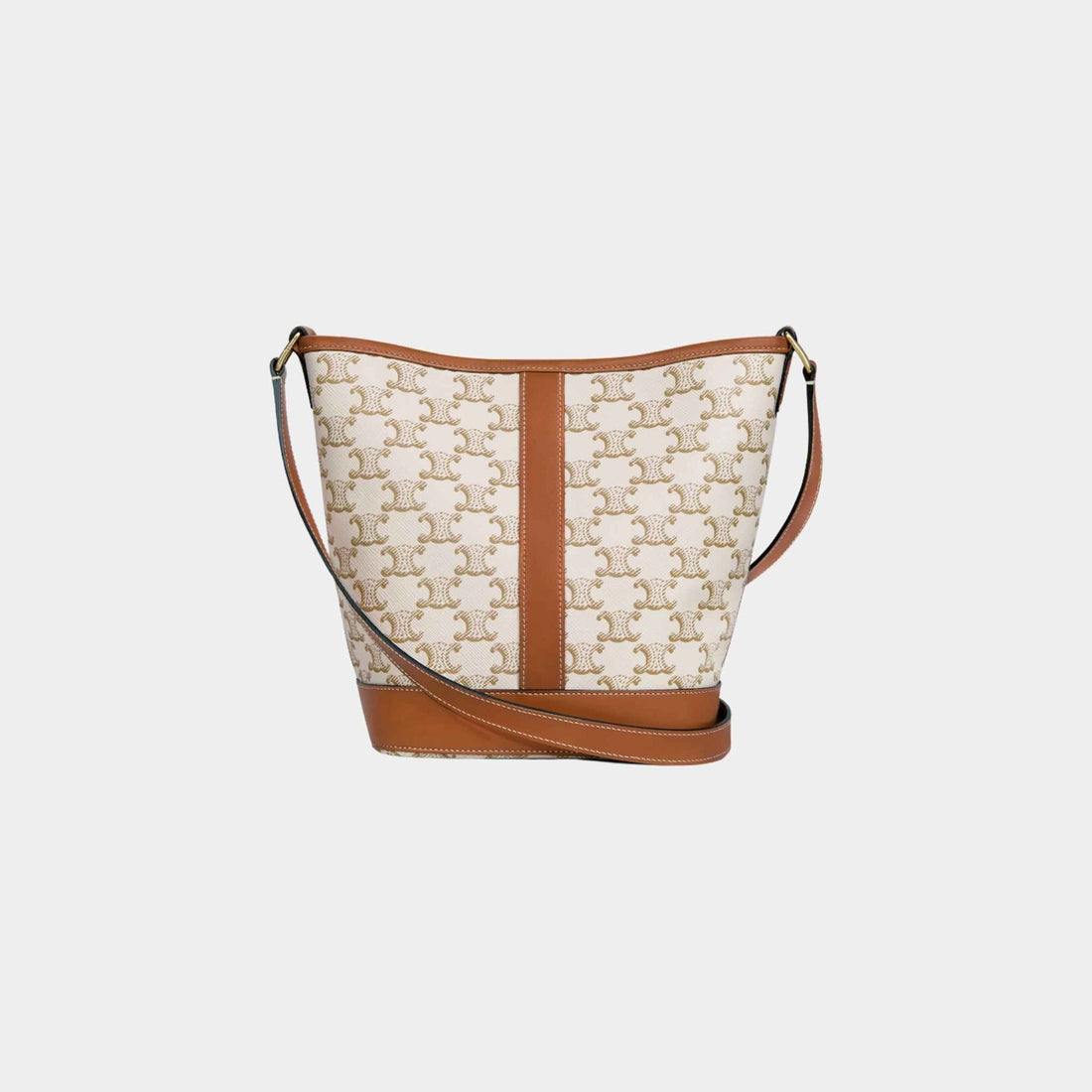 Small Bucket Bag In Triomphe Canvas And Calfskin