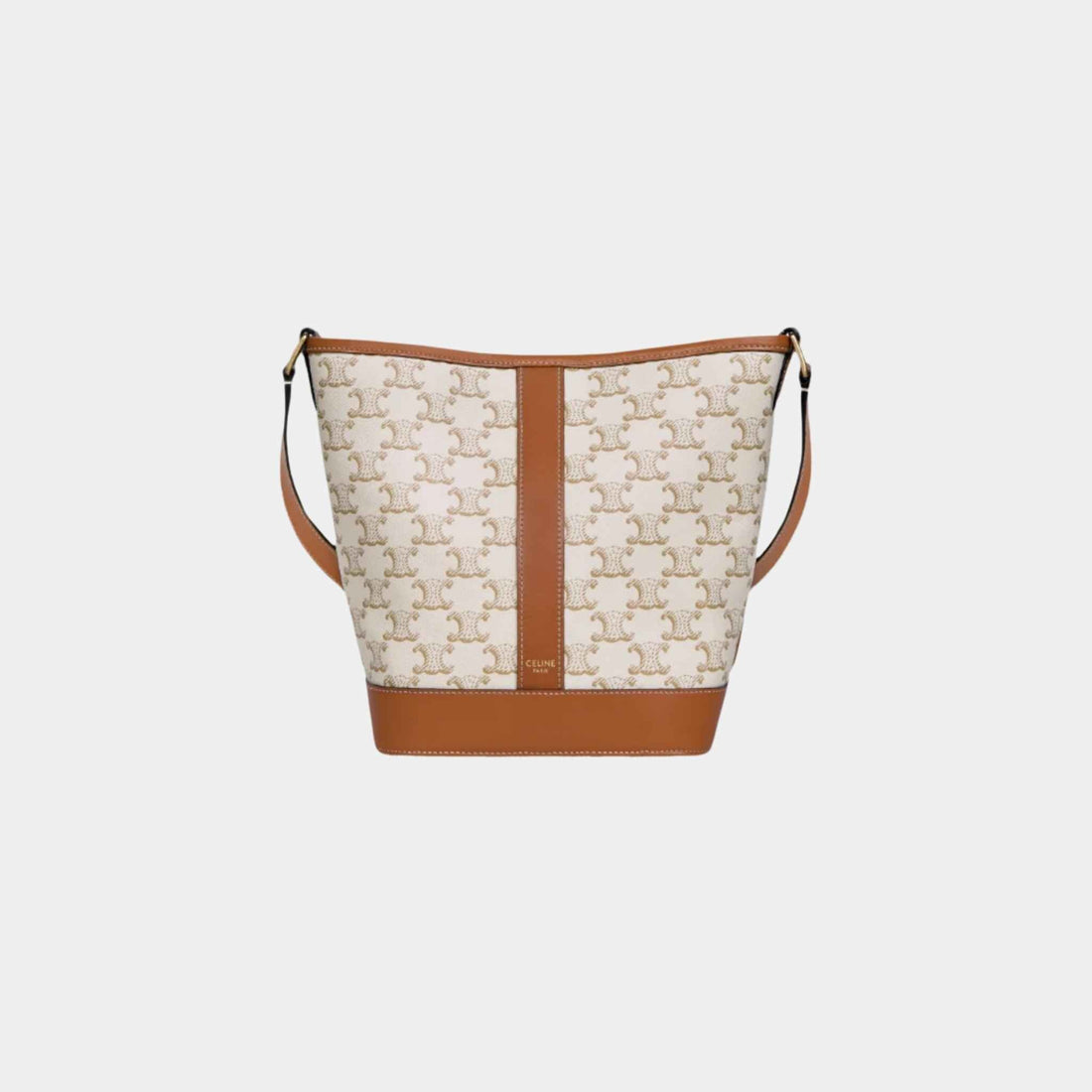 Small Bucket Bag In Triomphe Canvas And Calfskin