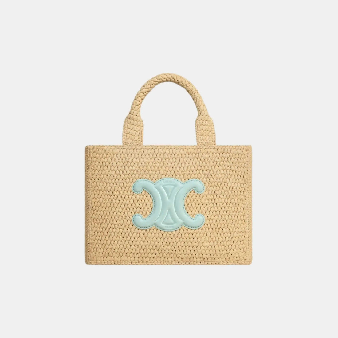 Small Cabas Thais in Raffia and Calfskin
