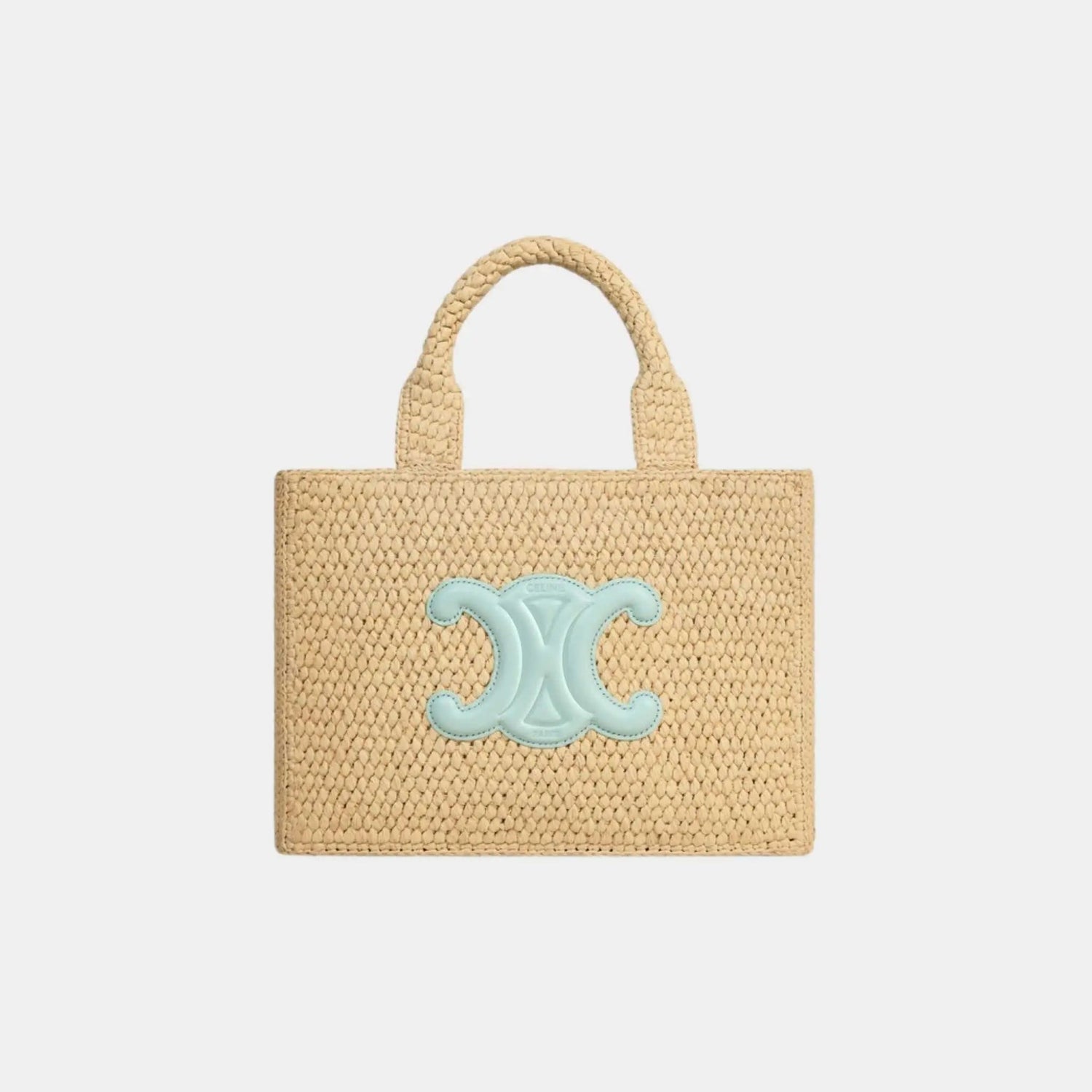 Small Cabas Thais in Raffia and Calfskin