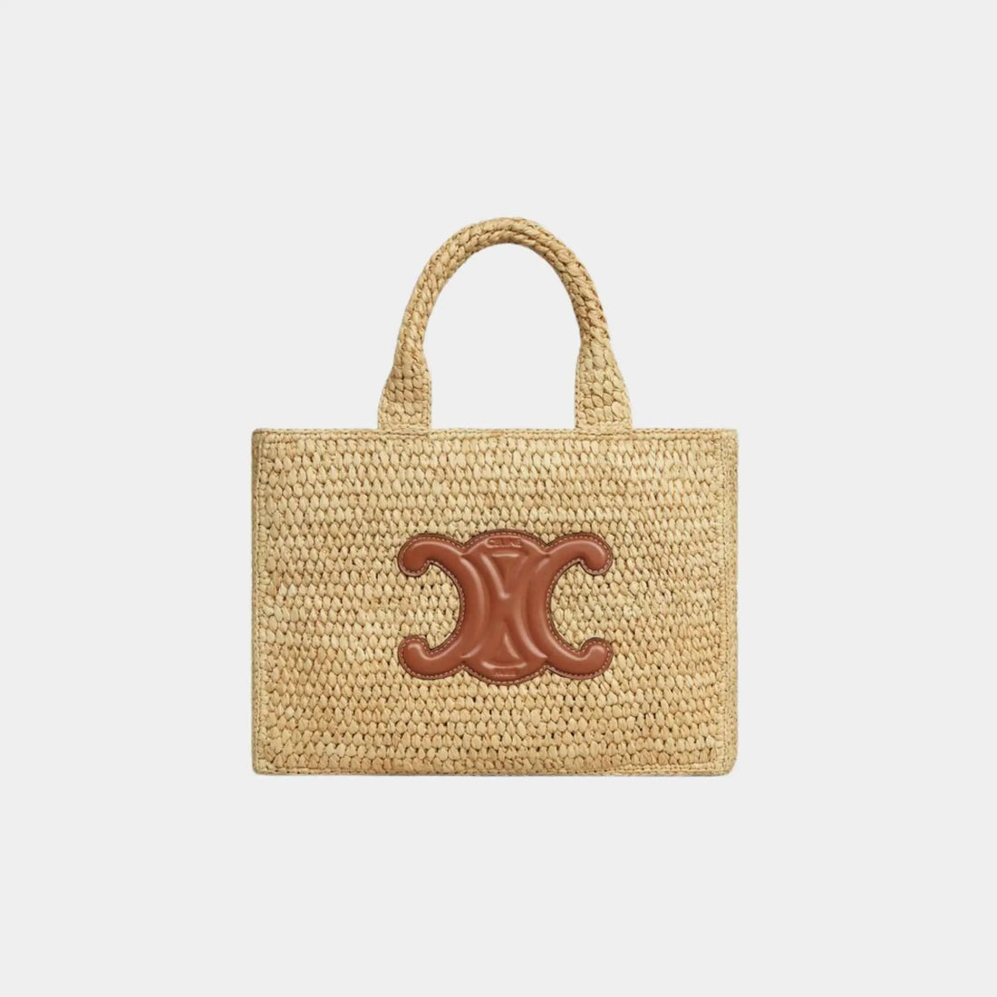 Small Cabas Thais in Raffia and Calfskin
