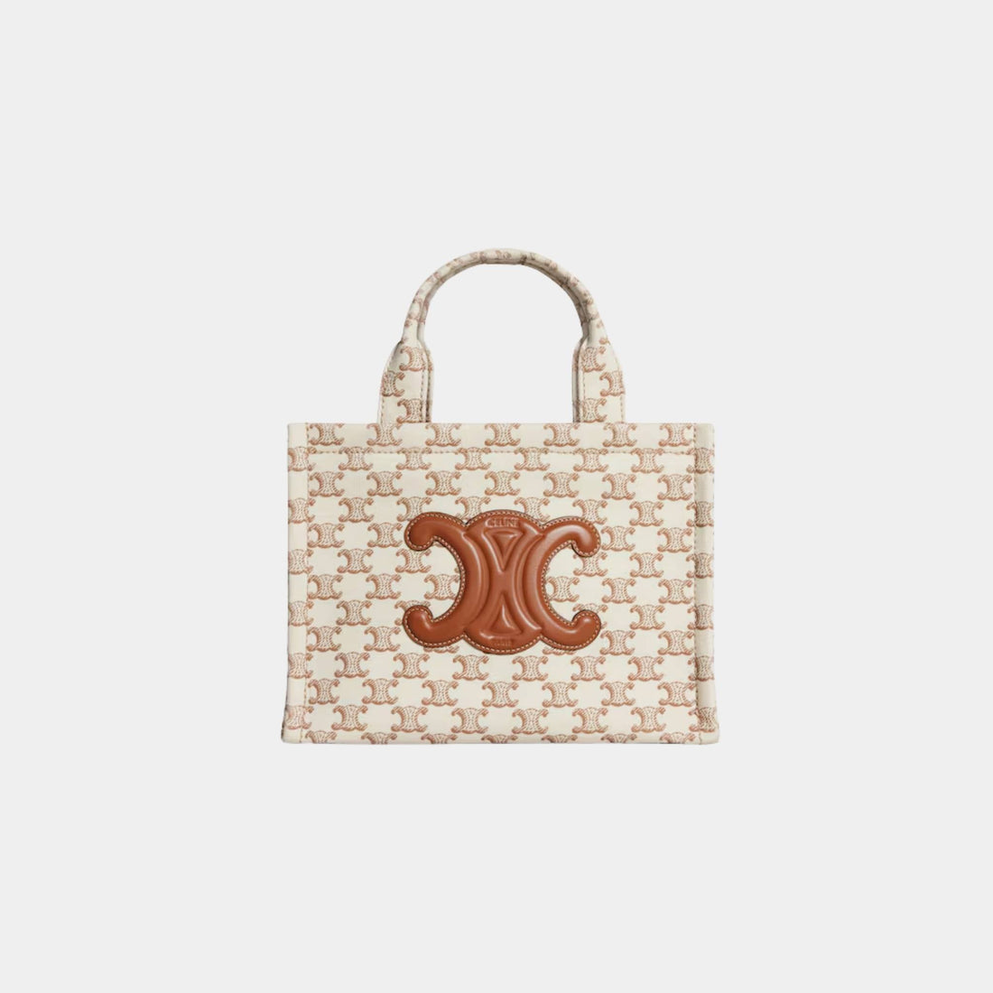 Small Cabas Thais Textile with Triomphe Canvas Print &amp; Calfskin