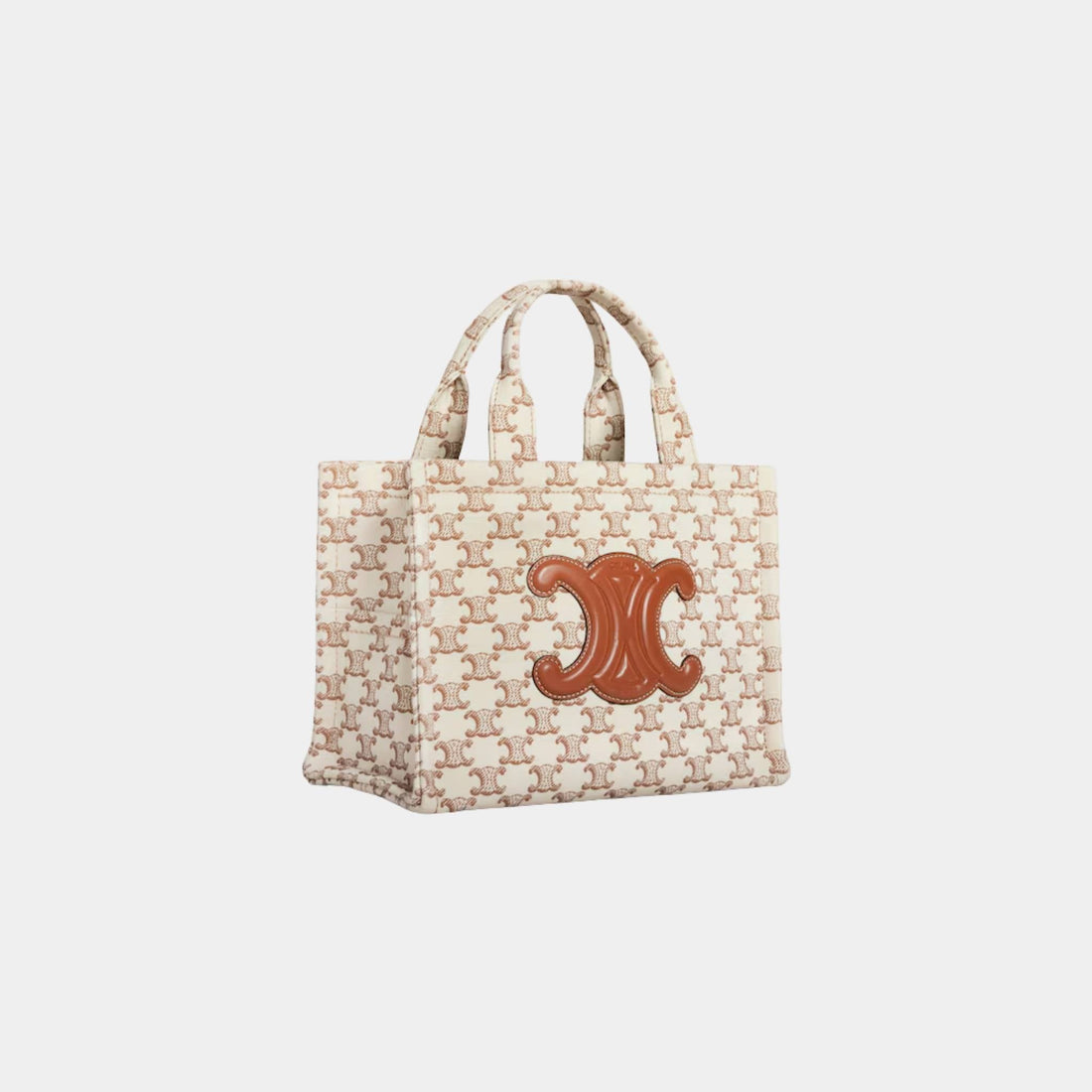 Small Cabas Thais Textile with Triomphe Canvas Print &amp; Calfskin