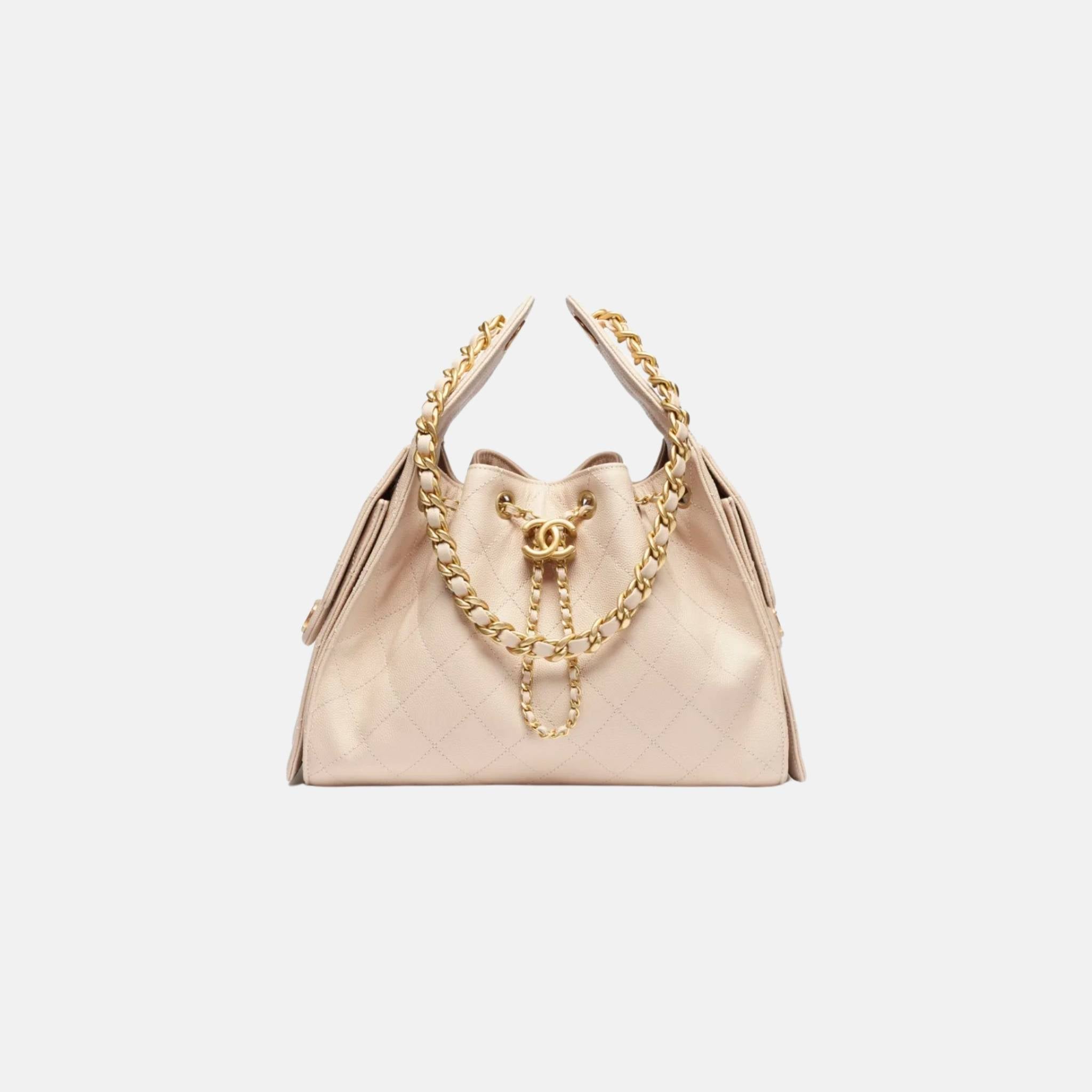 25 Small Handbag Grained Calfskin And Gold-Tone Metal