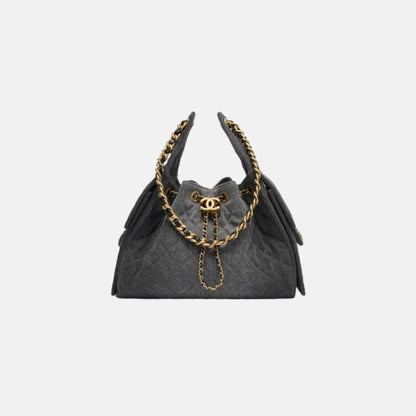 25 Small Handbag Washed Denim And Gold-Tone Metal