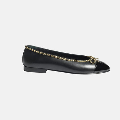 Ballerinas in Lambskin and Varnished Calfskin