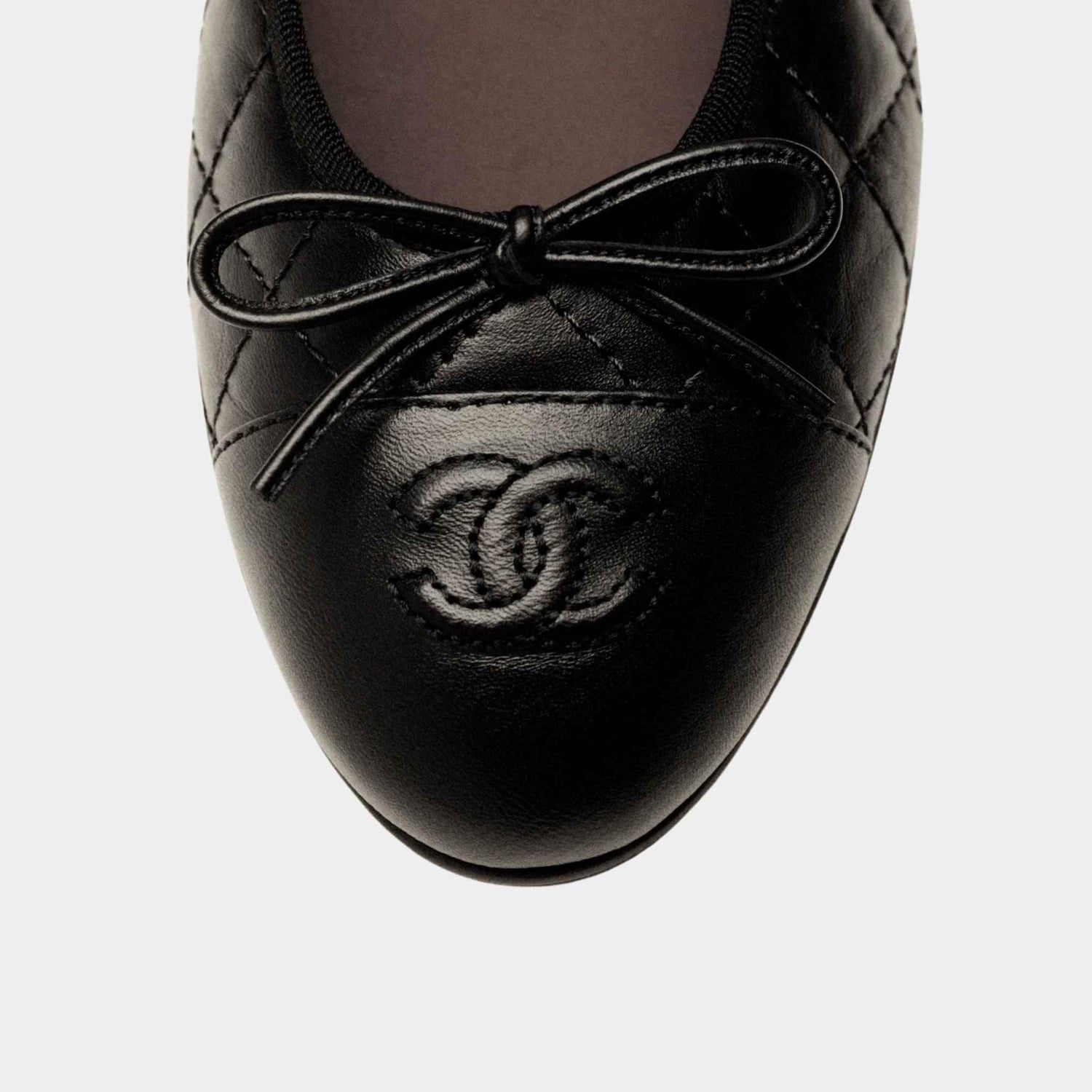 Ballet Flats In Aged Calfskin