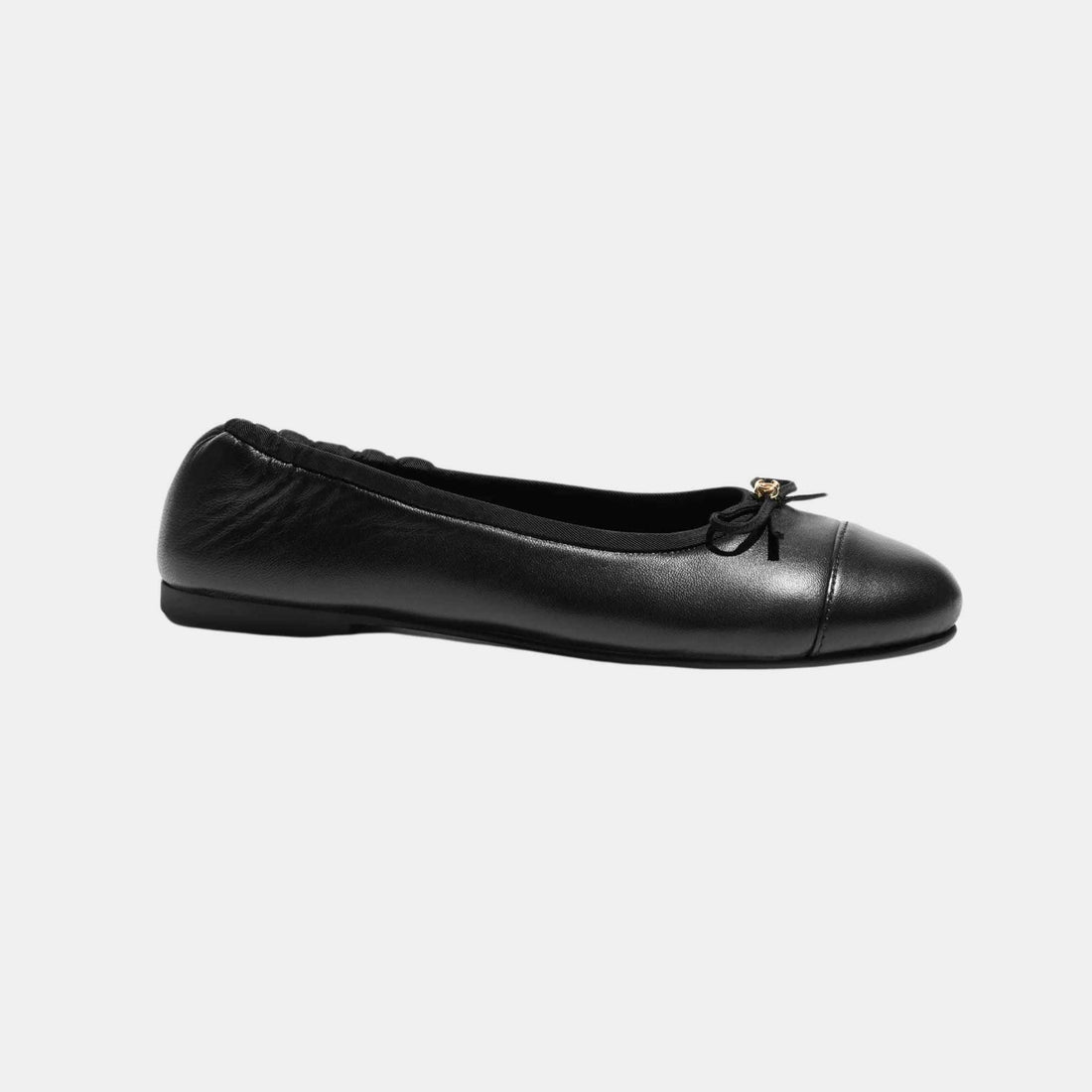 Ballet Flats Lambskin Metal Black
