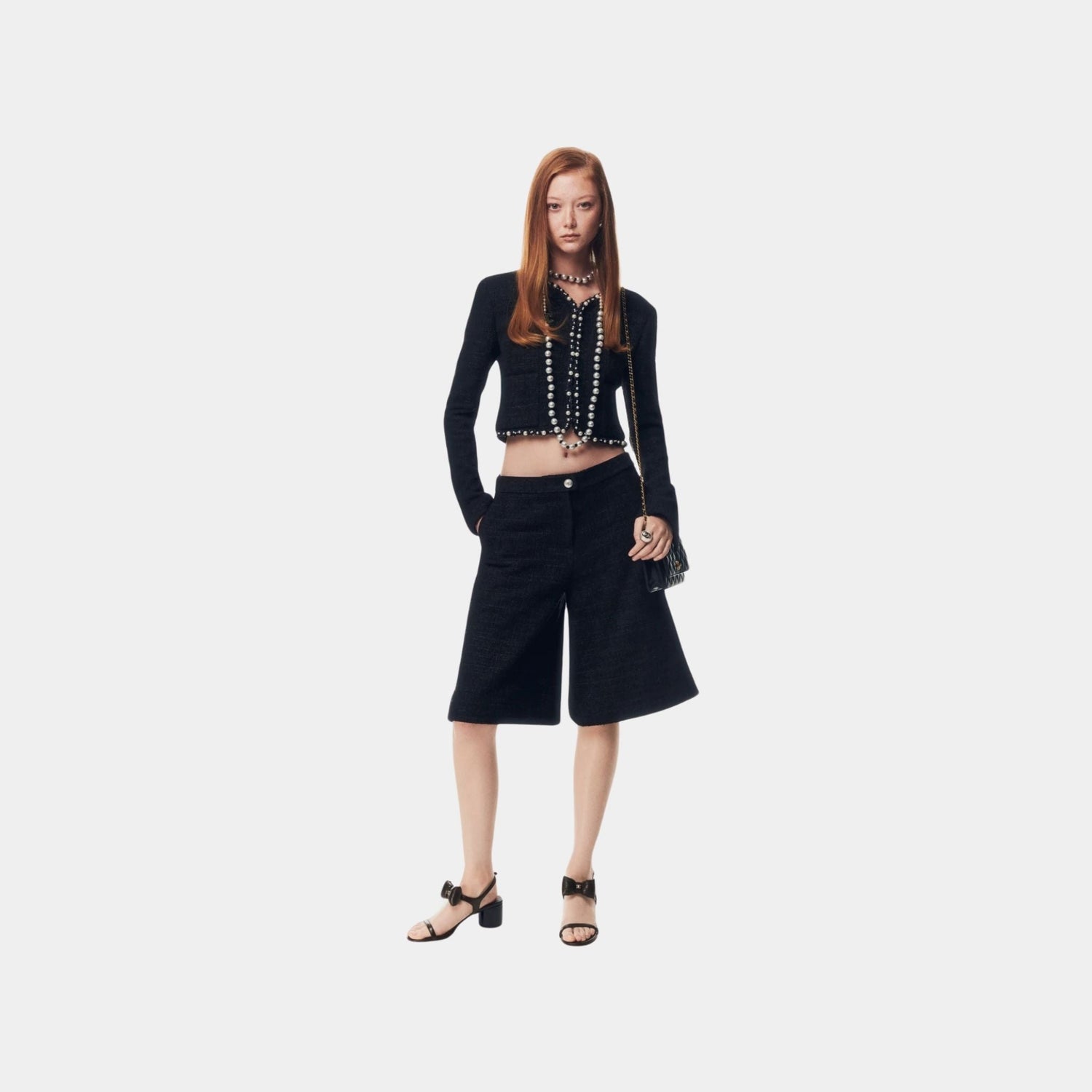 Bermuda Shorts Tweed Black