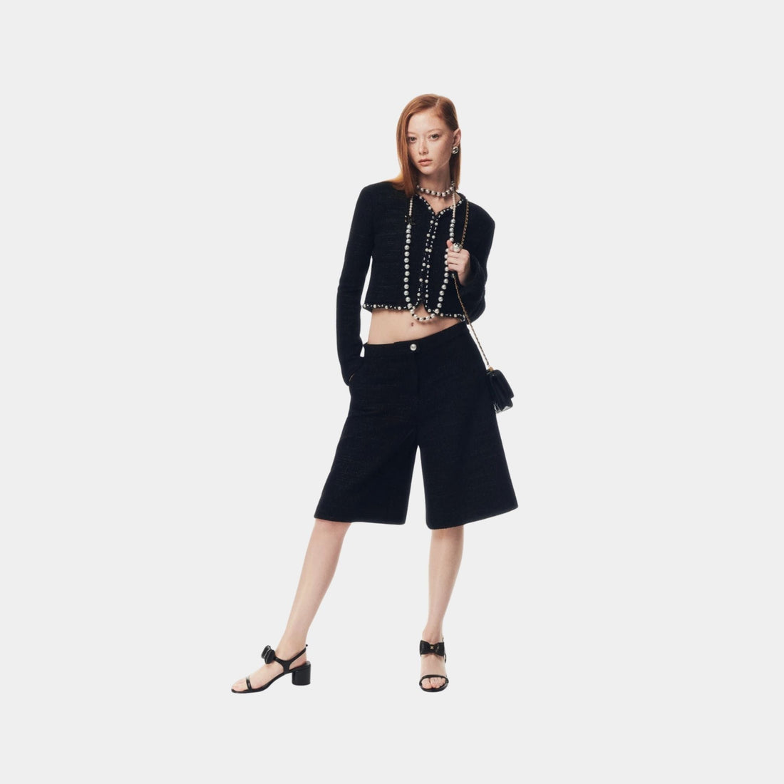 Bermuda Shorts Tweed Black