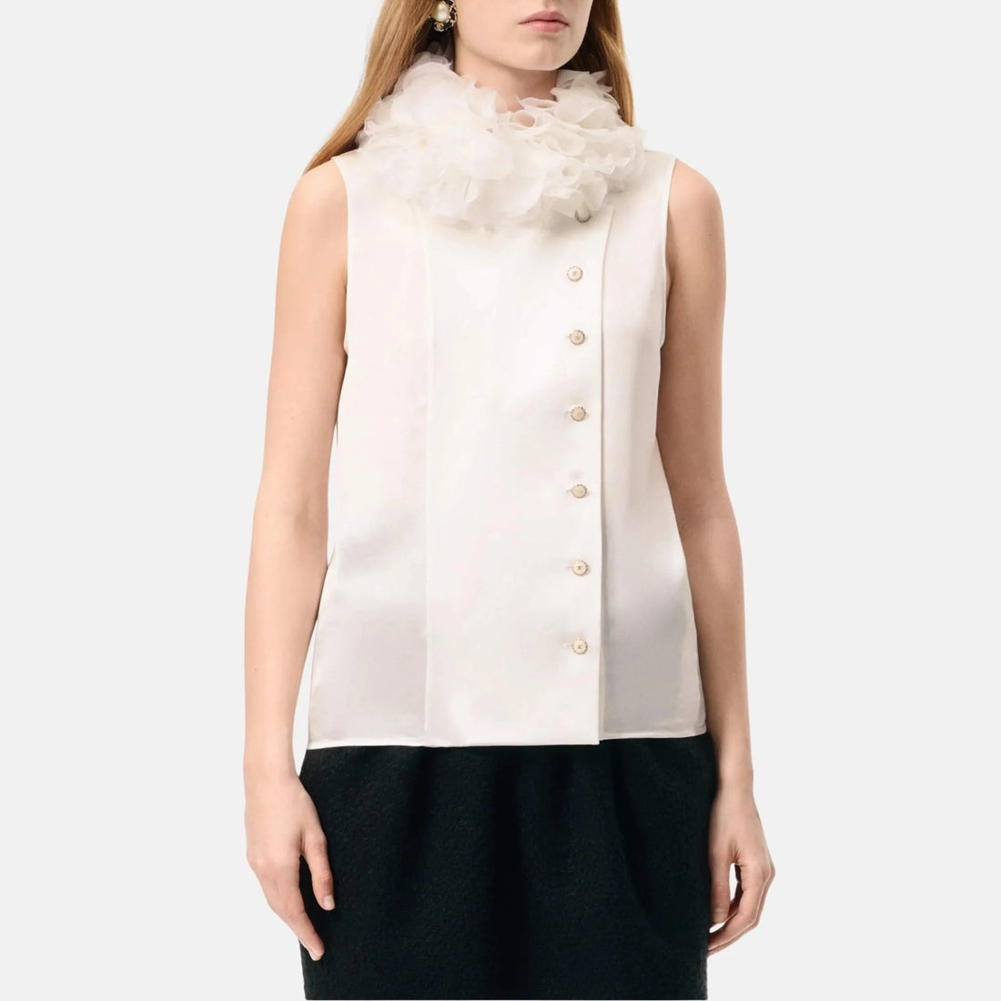 Blouse Satin And Silk Muslin
