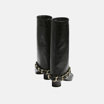 Boots in Lambskin and Grosgrain