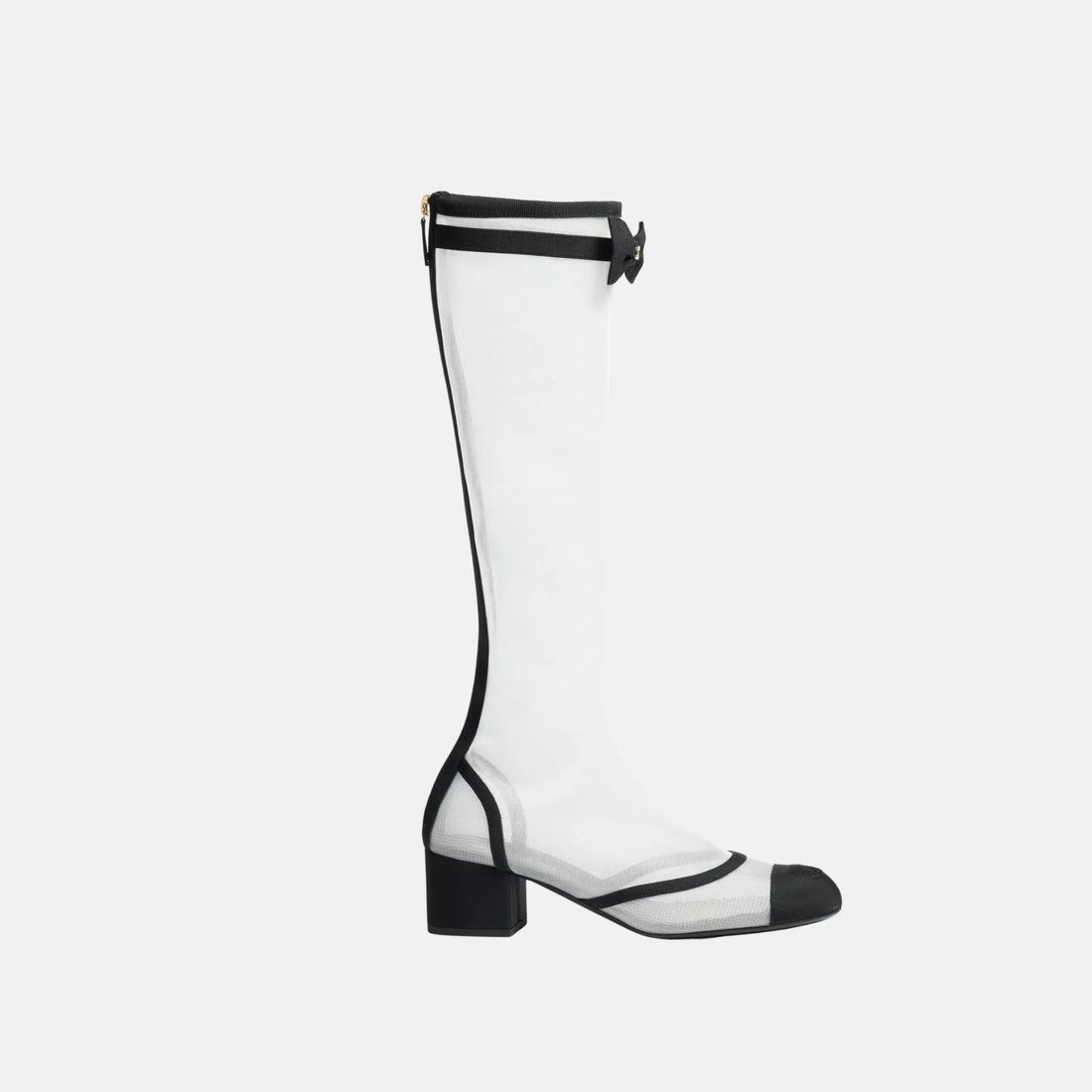 Chanel Boots in Mesh and Grosgrain