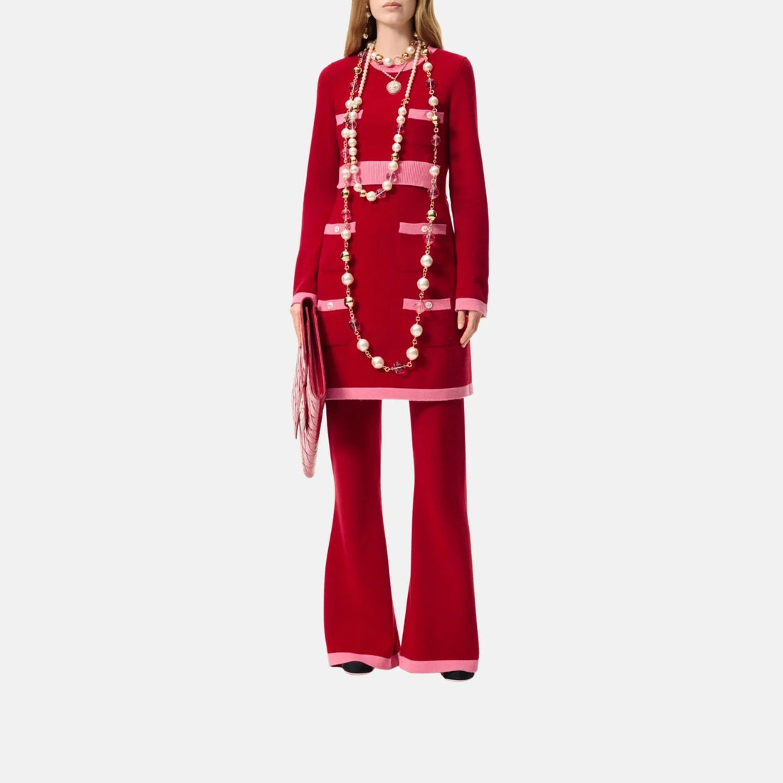 Cashmere Dress Red And Pink