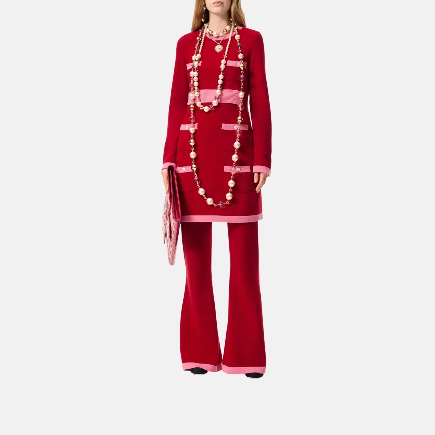 Cashmere Dress Red And Pink