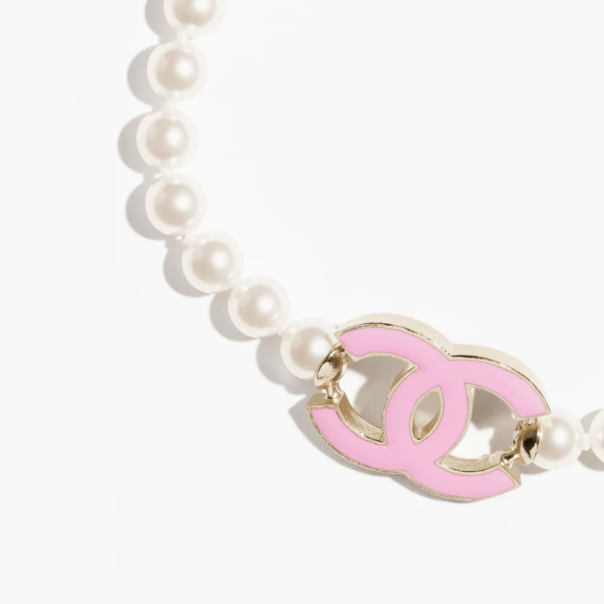 Choker Metal Glass Pearls Resin
