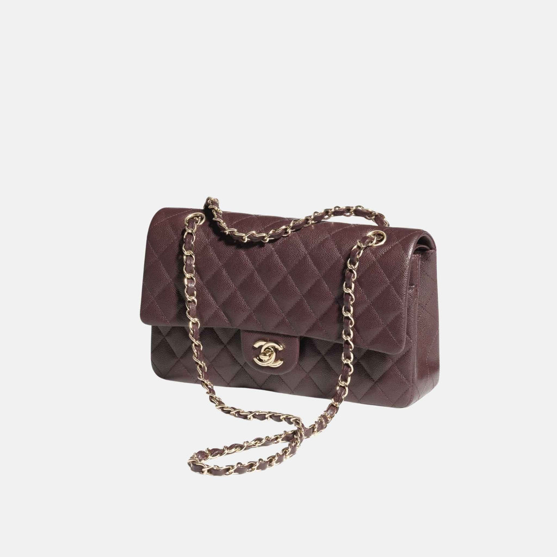 Classic 11.12 Handbag In Grained Shiny Calfskin And Gold Tone