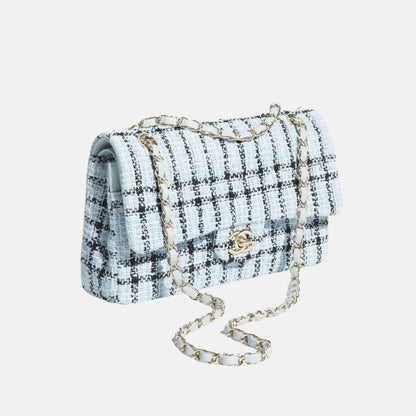 Classic 11.12 Handbag In Tweed And Gold Metal