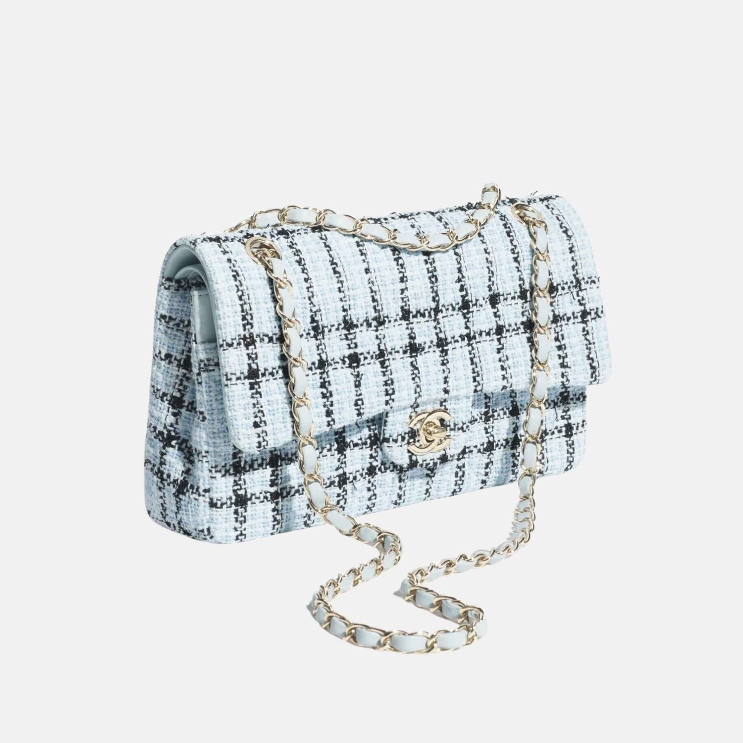 Classic 11.12 Handbag In Tweed And Gold Metal