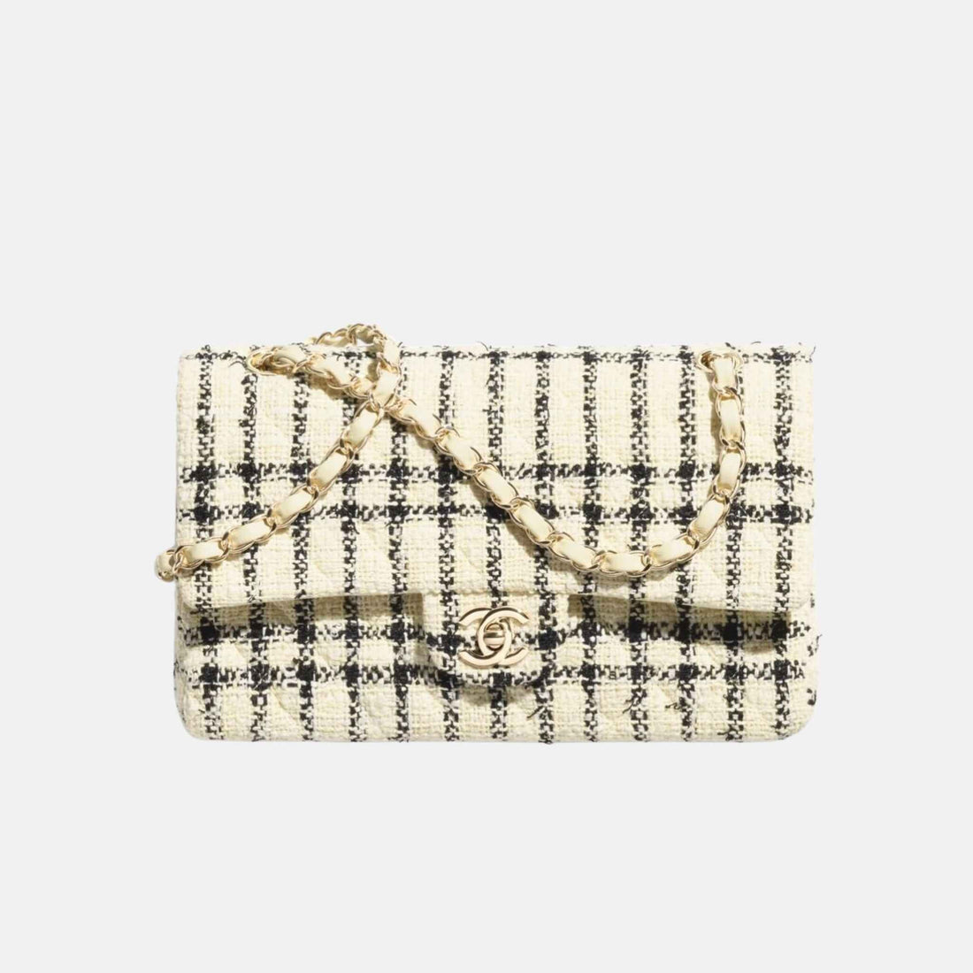 Classic 11.12 Handbag In Tweed And Gold Metal