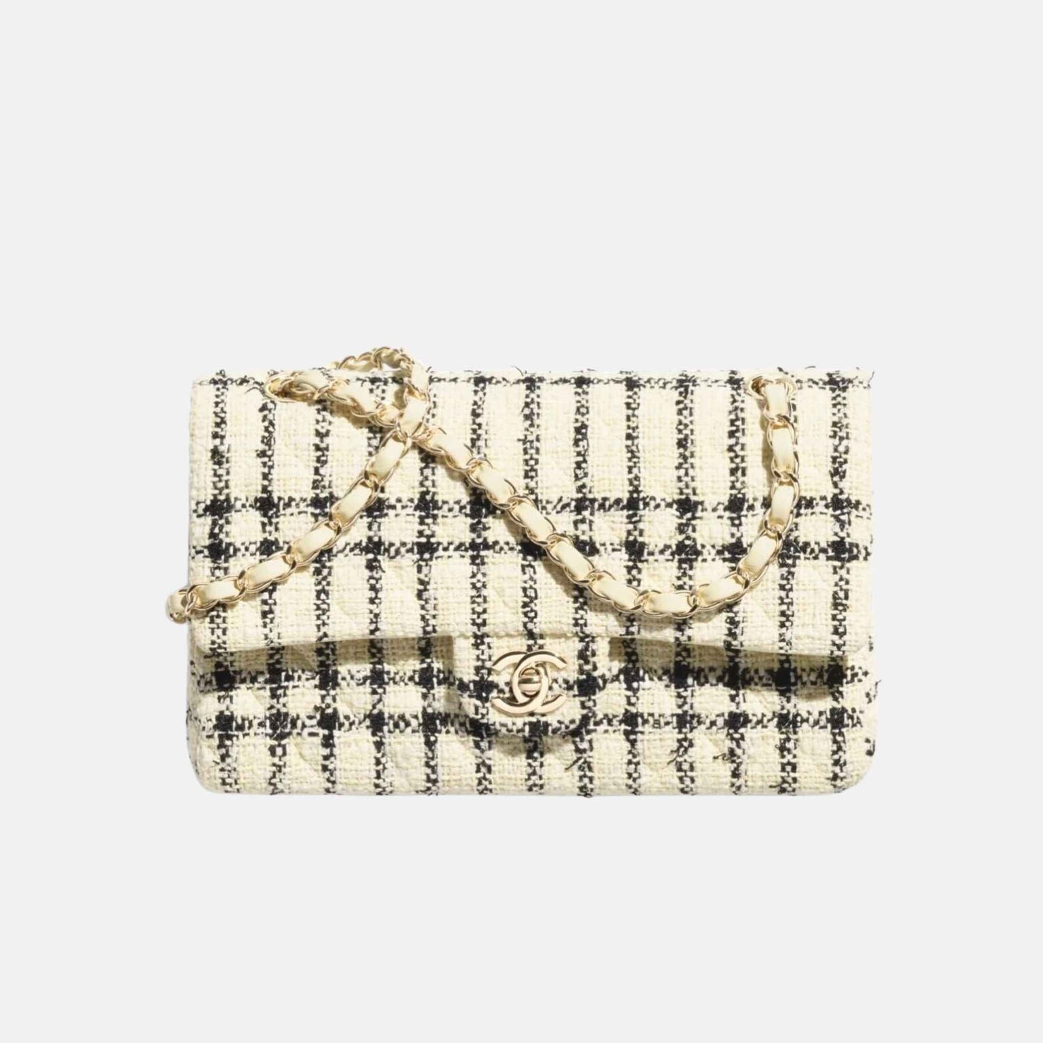 Classic 11.12 Handbag In Tweed And Gold Metal