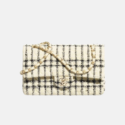 Classic 11.12 Handbag In Tweed And Gold Metal