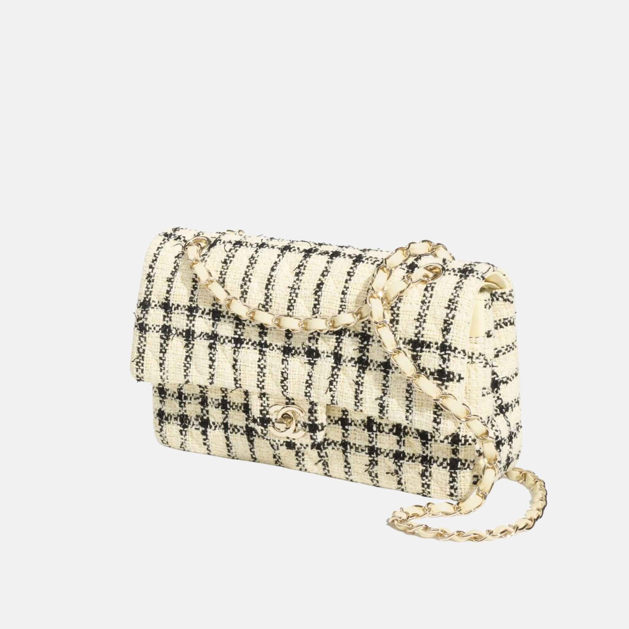 Classic 11.12 Handbag In Tweed And Gold Metal